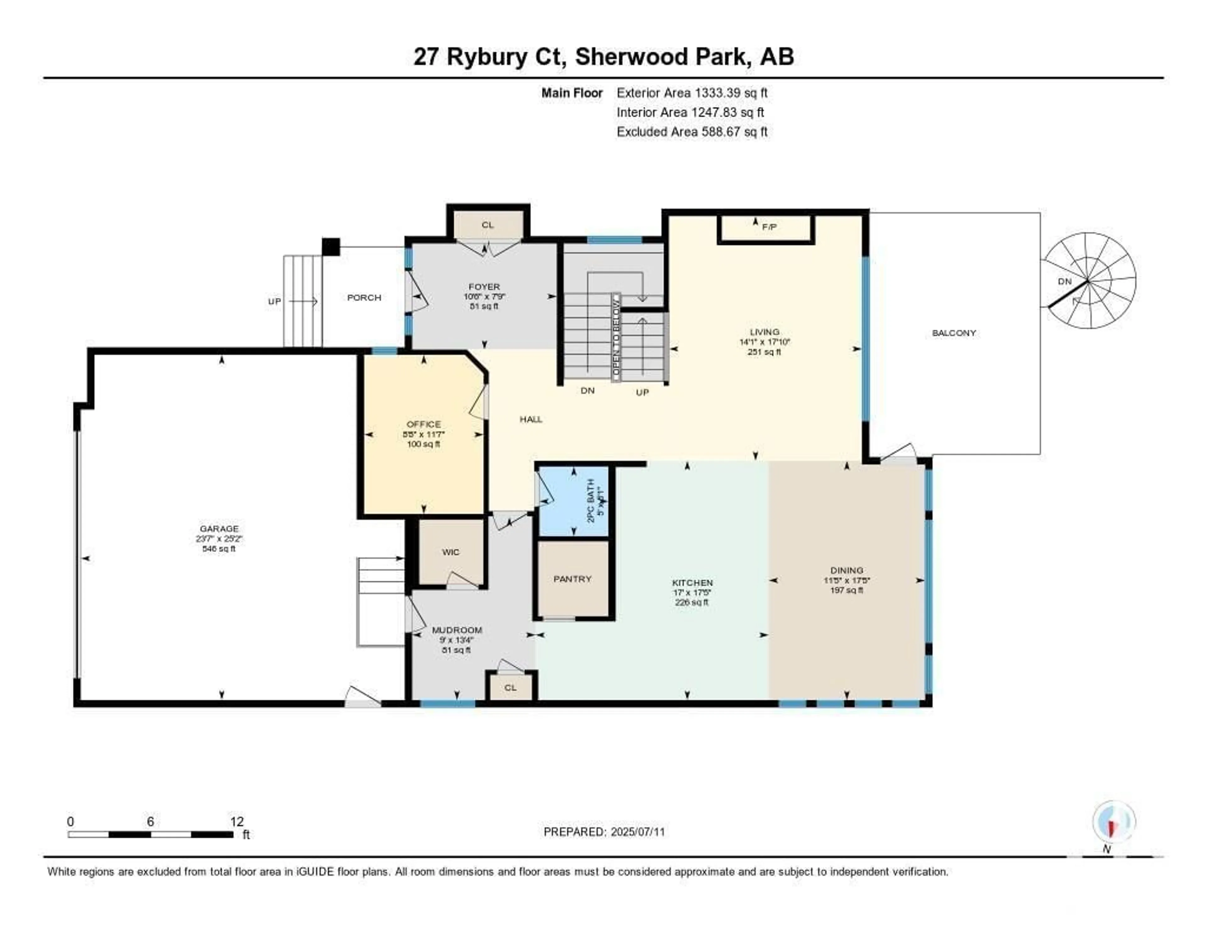 Floor plan for 27 RYBURY CO, Sherwood Park Alberta T8B0C4