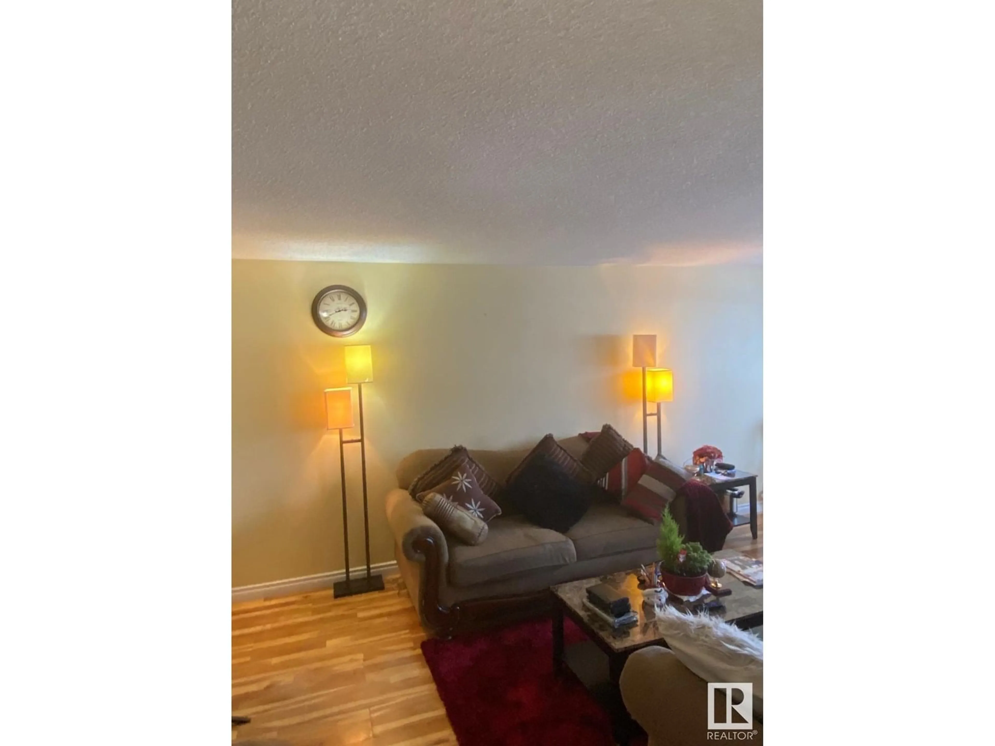 Living room with furniture, wood/laminate floor for 207 - 8930 149 ST, Edmonton Alberta T5R1B8
