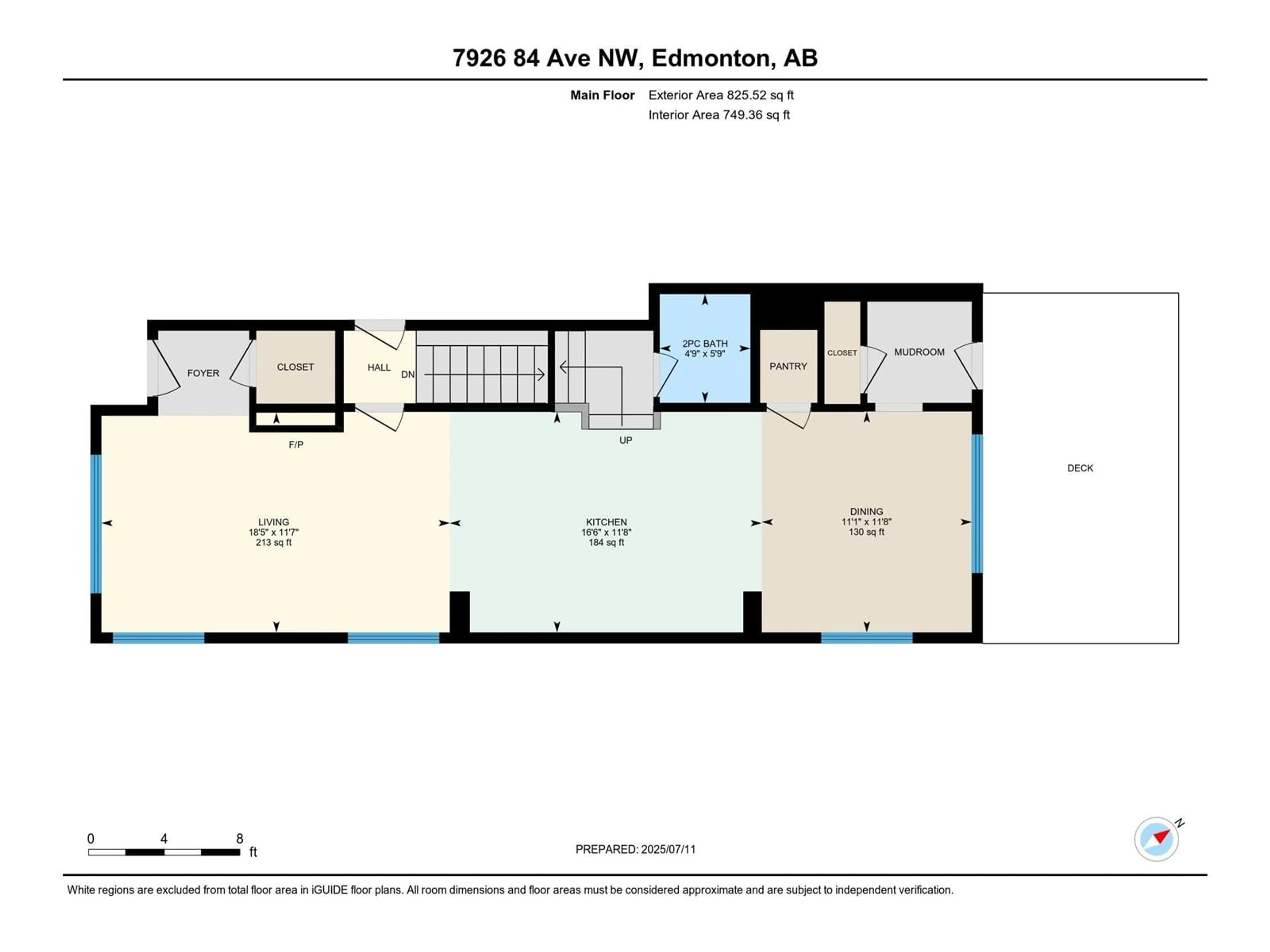 Floor plan for NW - 7926 84 AV, Edmonton Alberta T6C1C5