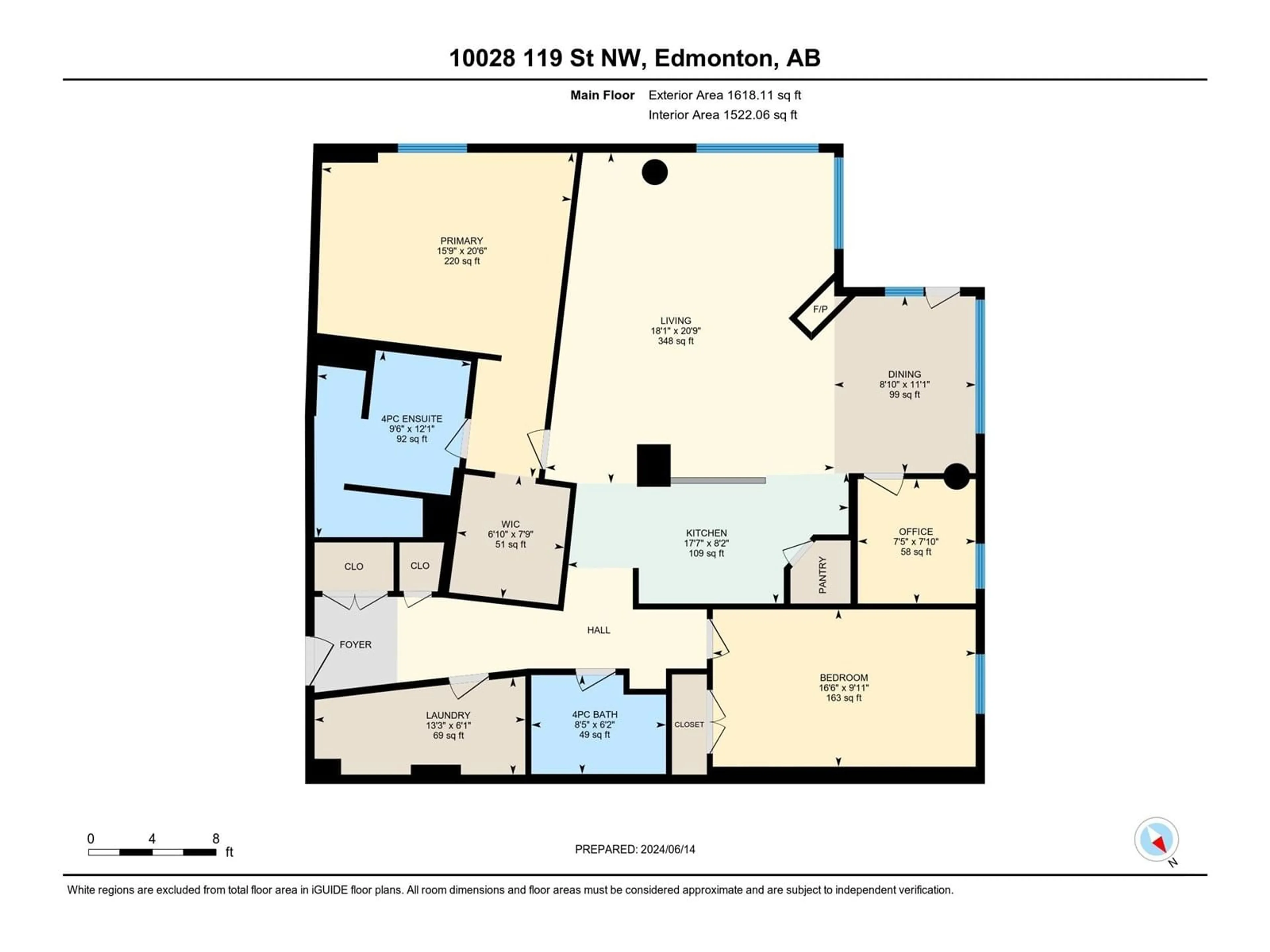 Floor plan for 10028 - 601 119 ST, Edmonton Alberta T5K1Y8