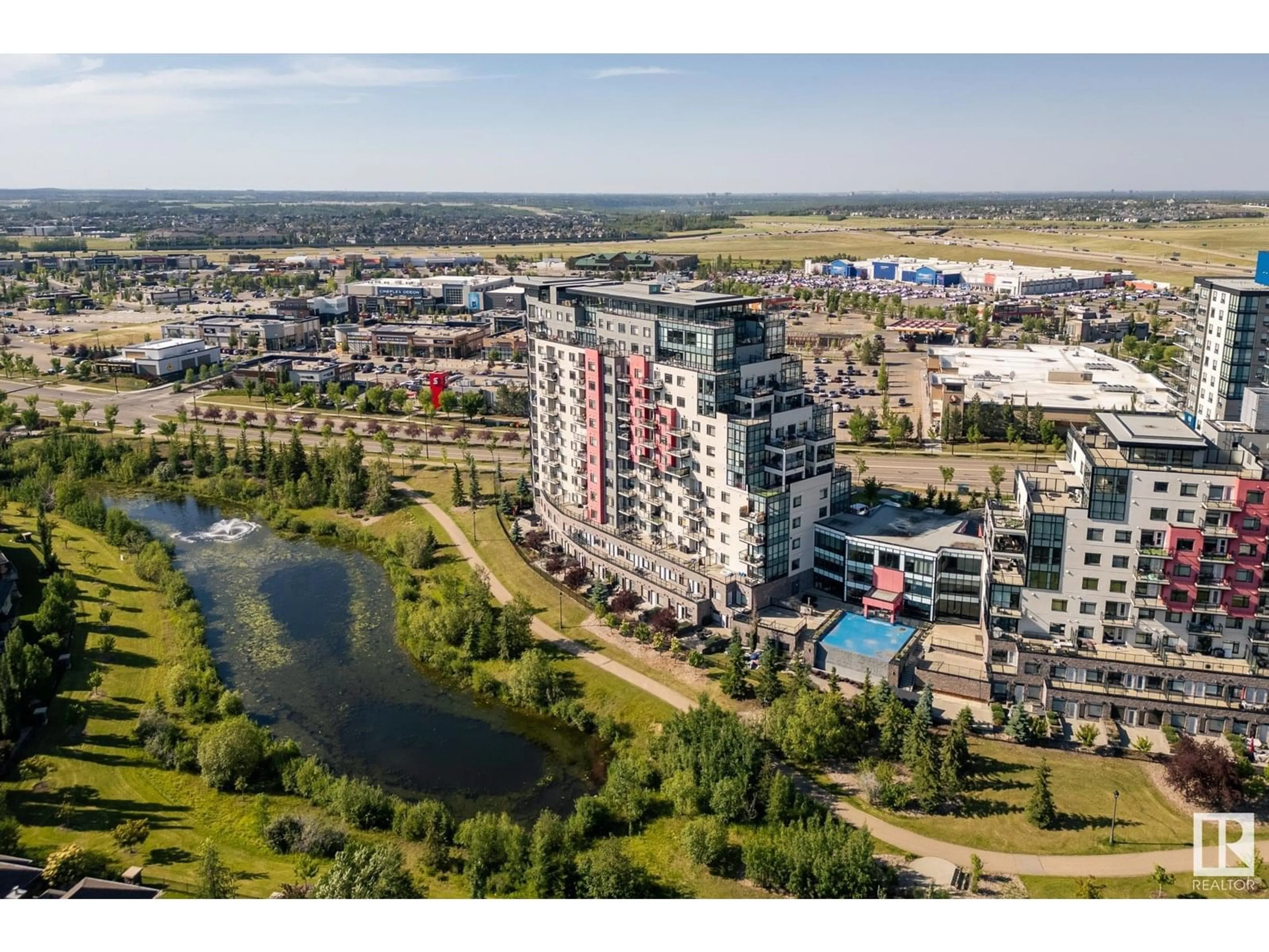 A pic from outside/outdoor area/front of a property/back of a property/a pic from drone, water/lake/river/ocean view for 5151 - 613 WINDERMERE BV, Edmonton Alberta T6W2K4
