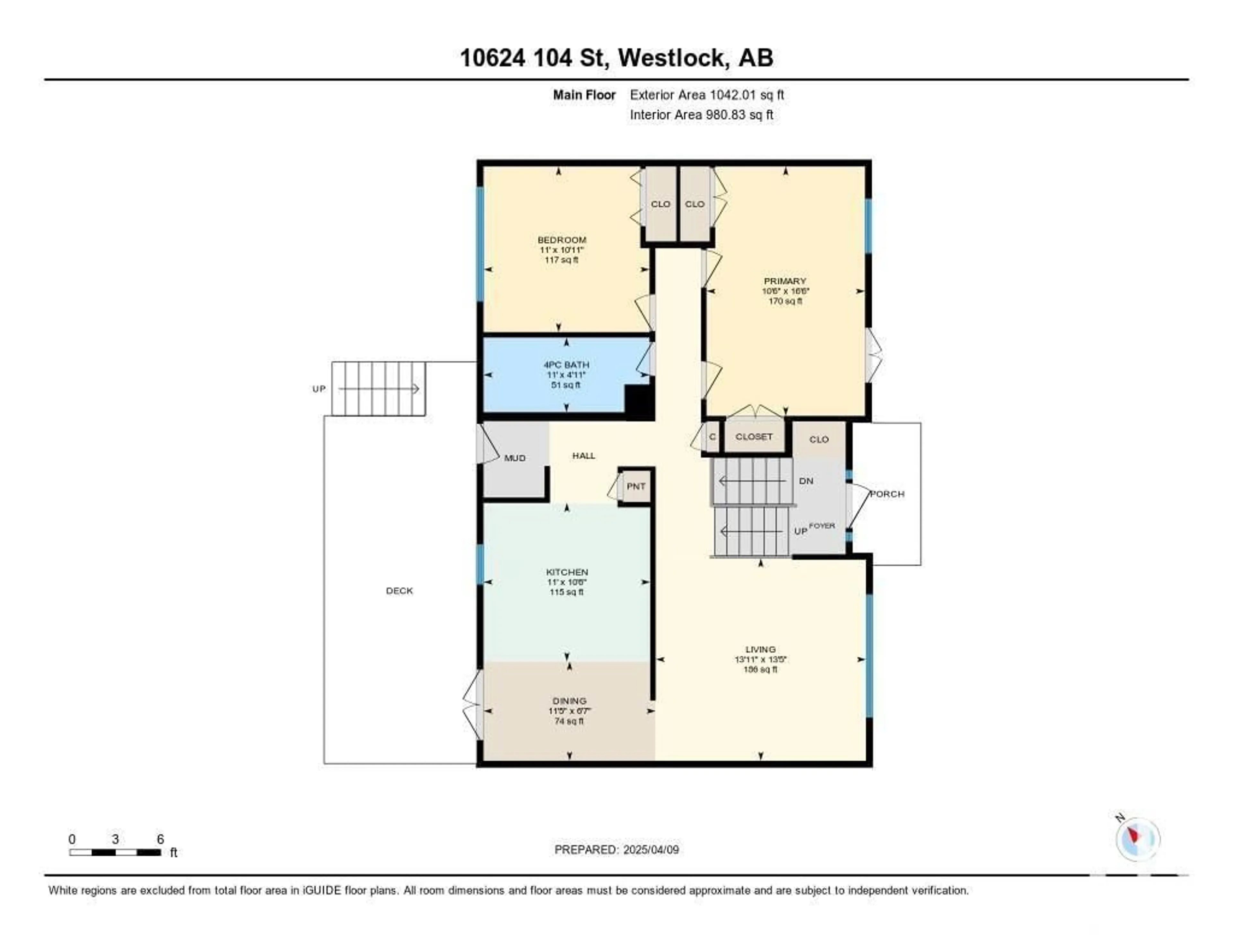 Floor plan for 10624 104 ST, Westlock Alberta T7P2P6