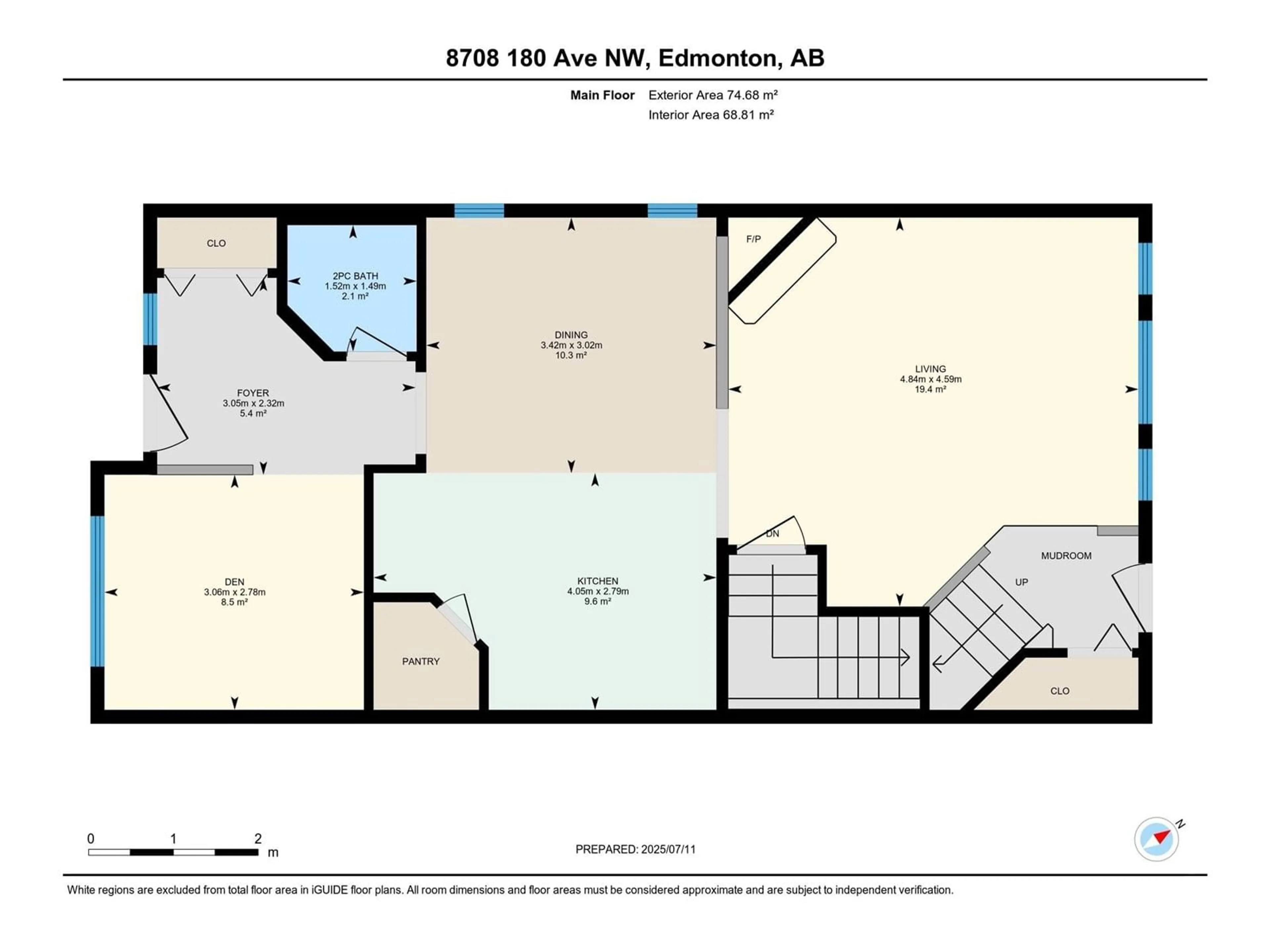 Floor plan for 8708 180 AV, Edmonton Alberta T5Z0E3