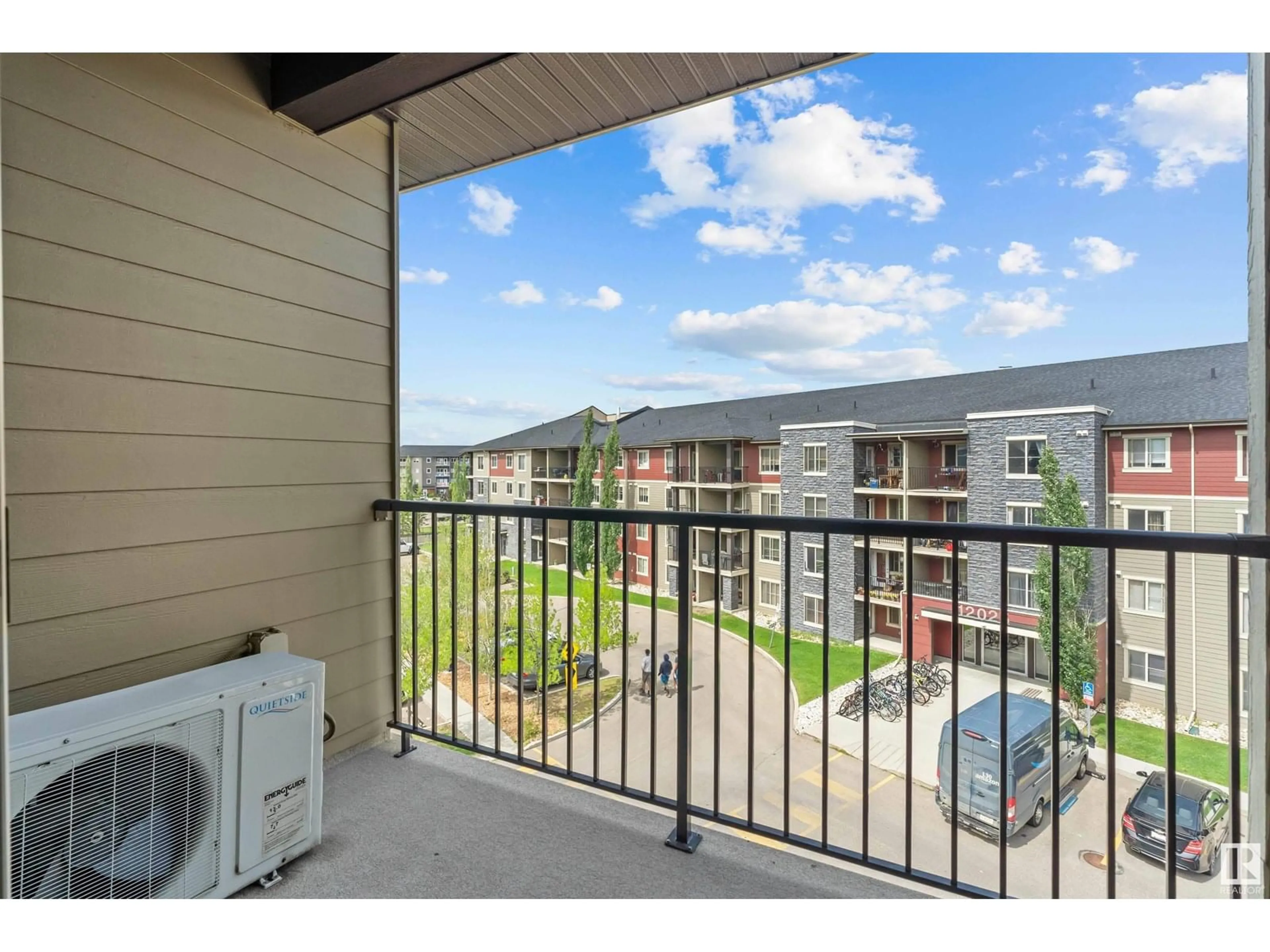 Balcony in the apartment, water/lake/river/ocean view for 403 - 12035 22 AV, Edmonton Alberta T6W2X9