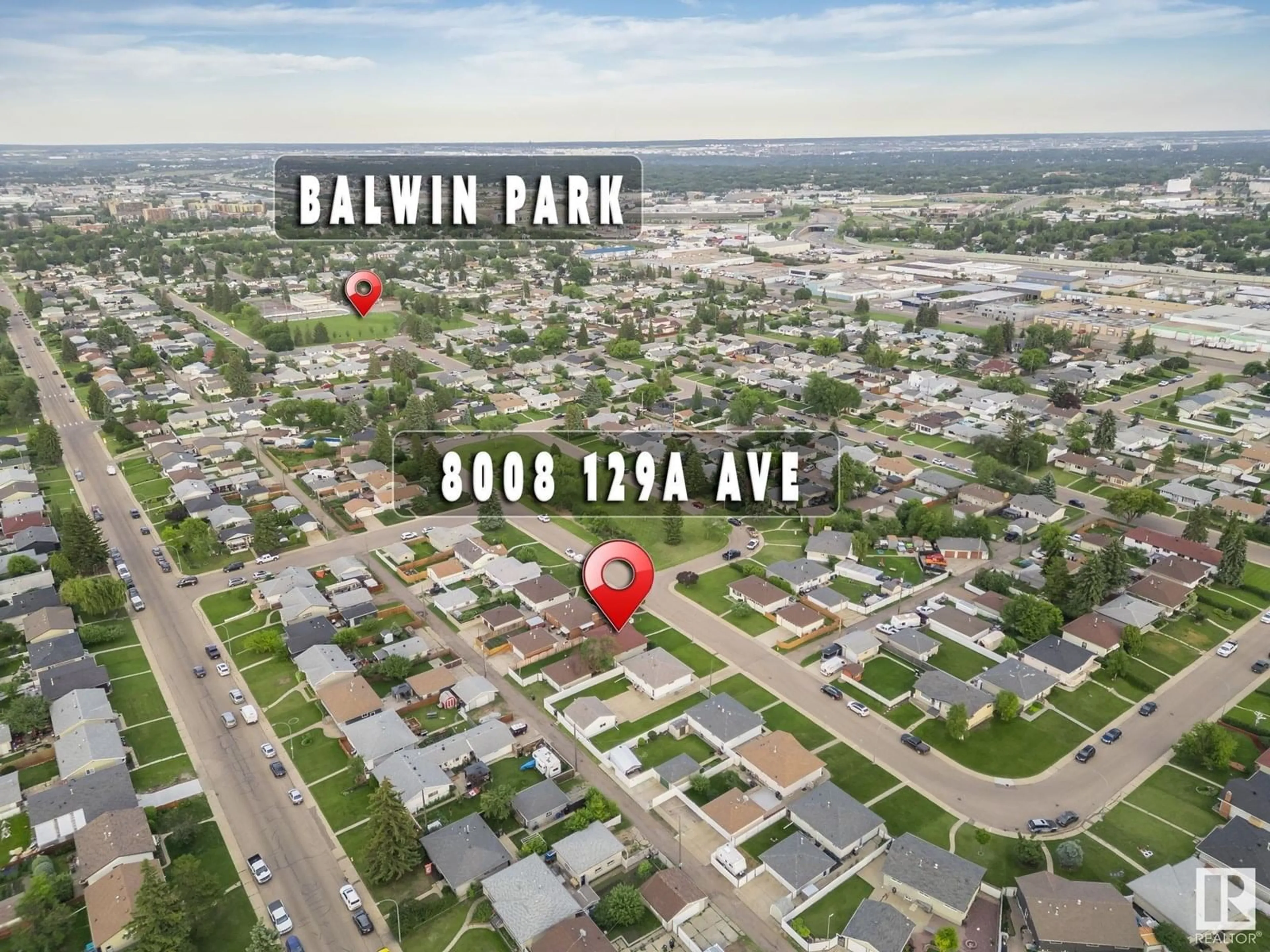 A pic from outside/outdoor area/front of a property/back of a property/a pic from drone, unknown for 8008 129A AV, Edmonton Alberta T5C1X2
