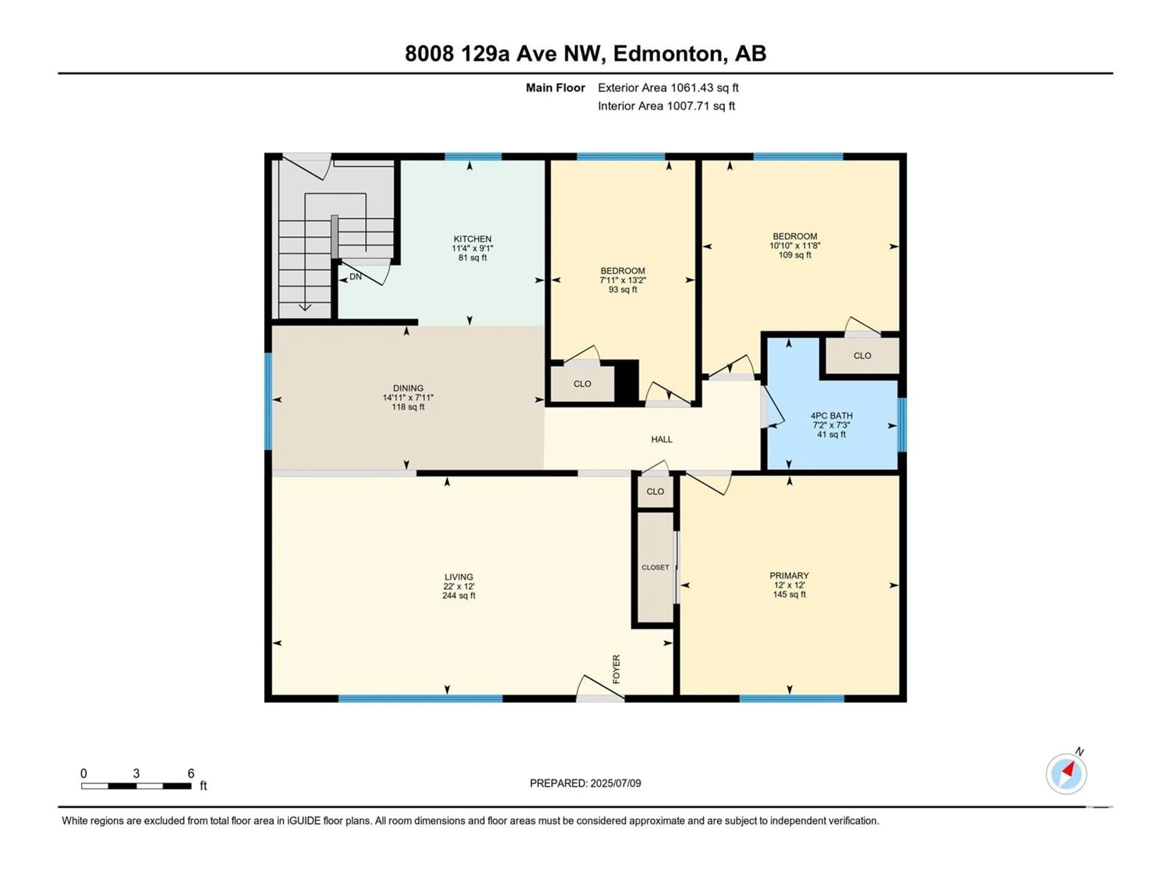 Floor plan for 8008 129A AV, Edmonton Alberta T5C1X2