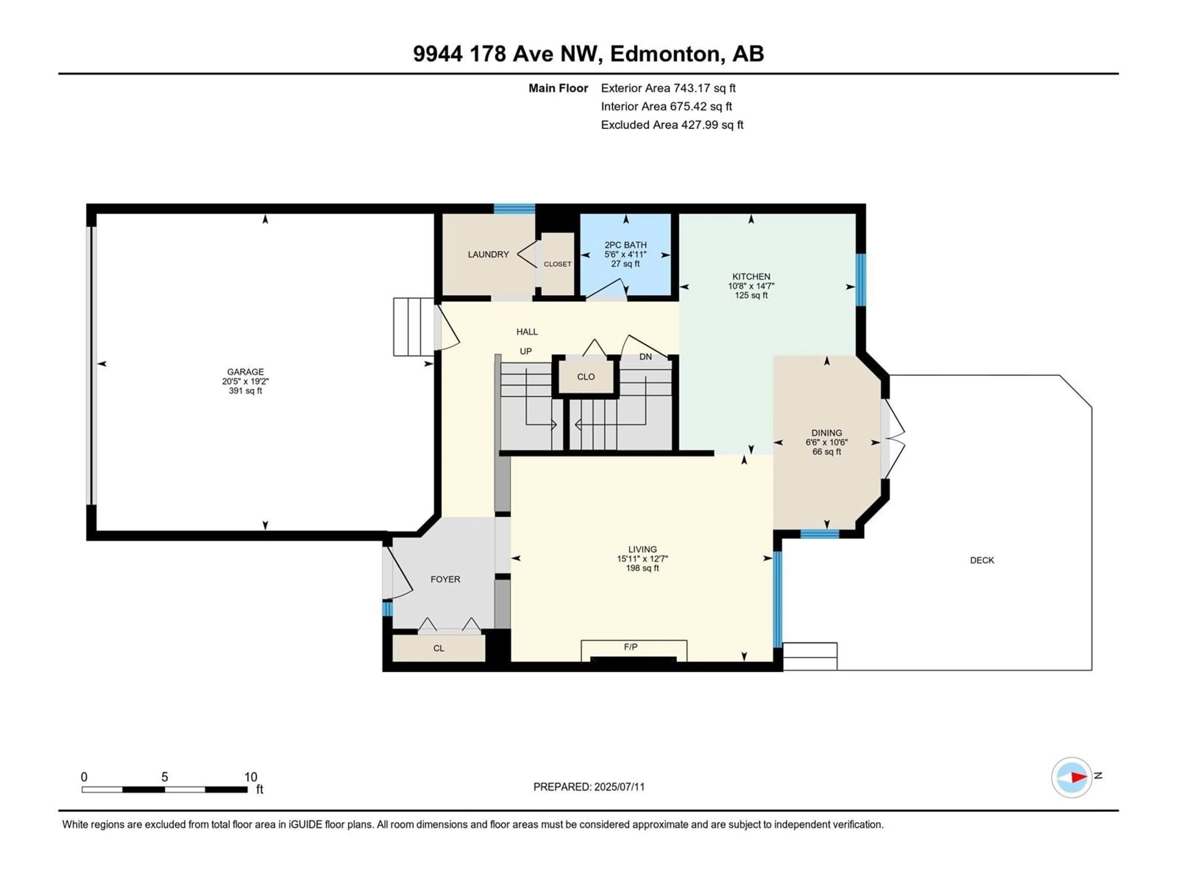 Floor plan for NW - 9944 178 AV, Edmonton Alberta T5X5X2
