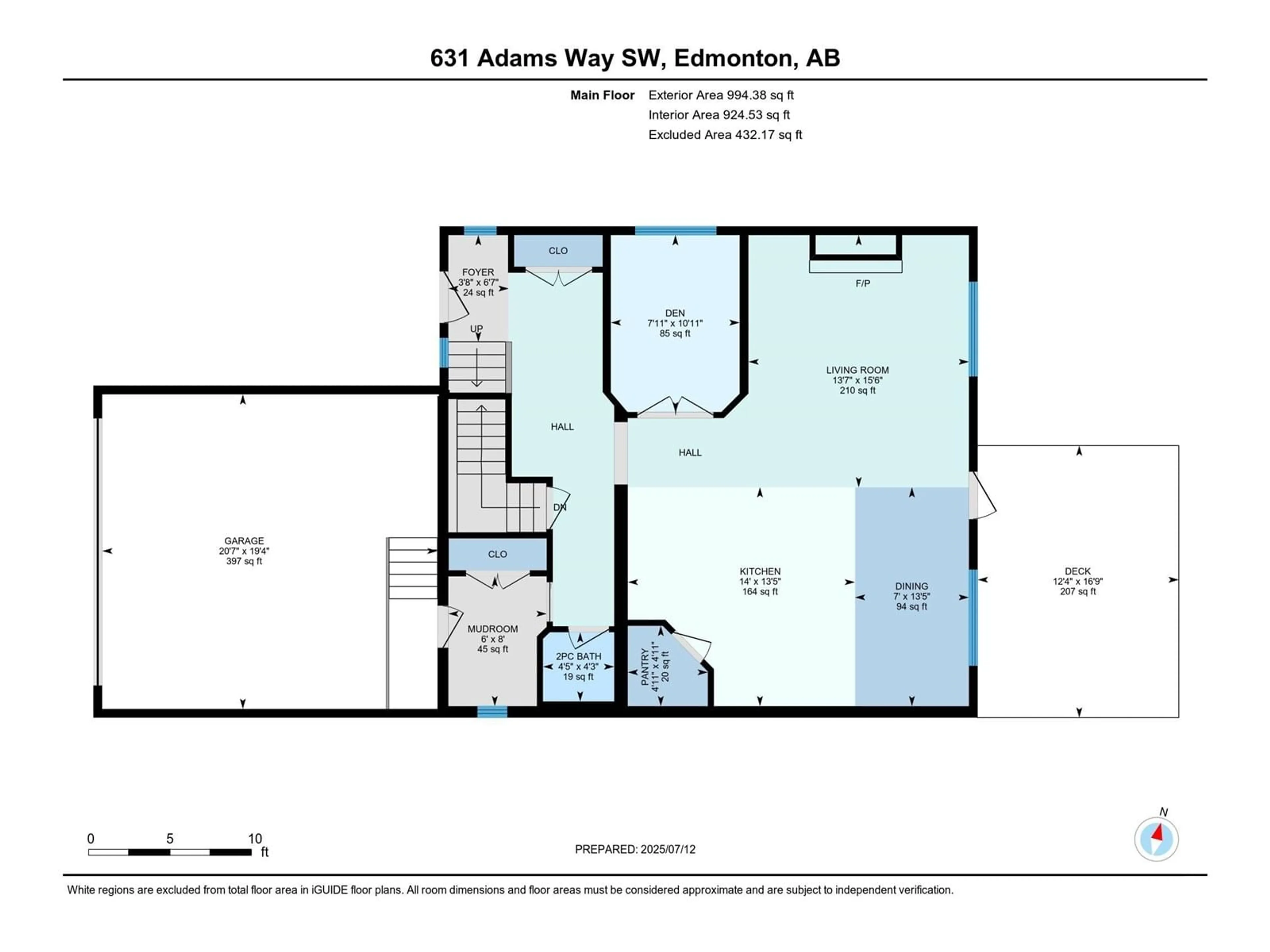 Floor plan for 631 ADAMS WY, Edmonton Alberta T6W0J9