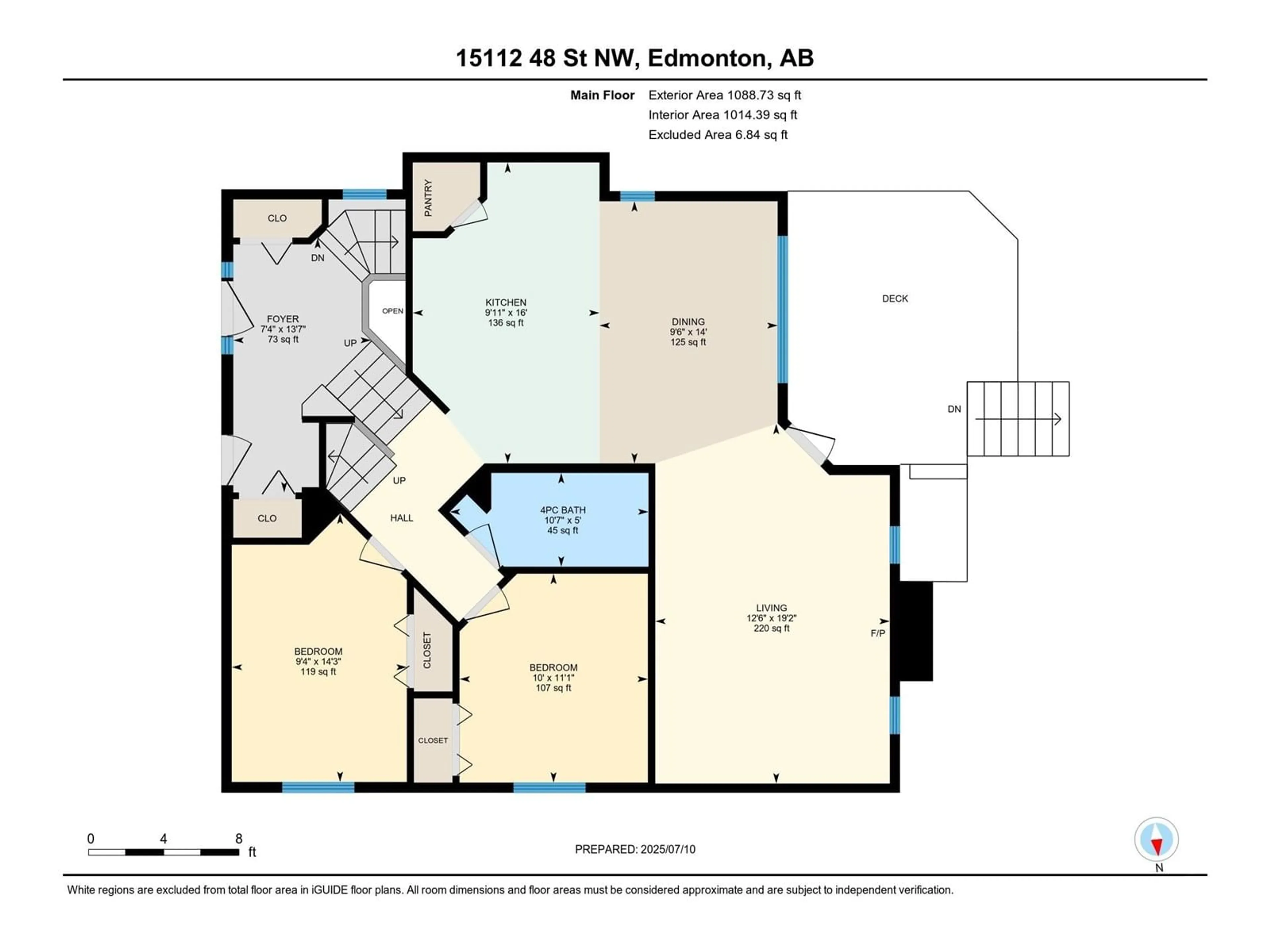Floor plan for NW - 15112 48 ST, Edmonton Alberta T5Y3A2