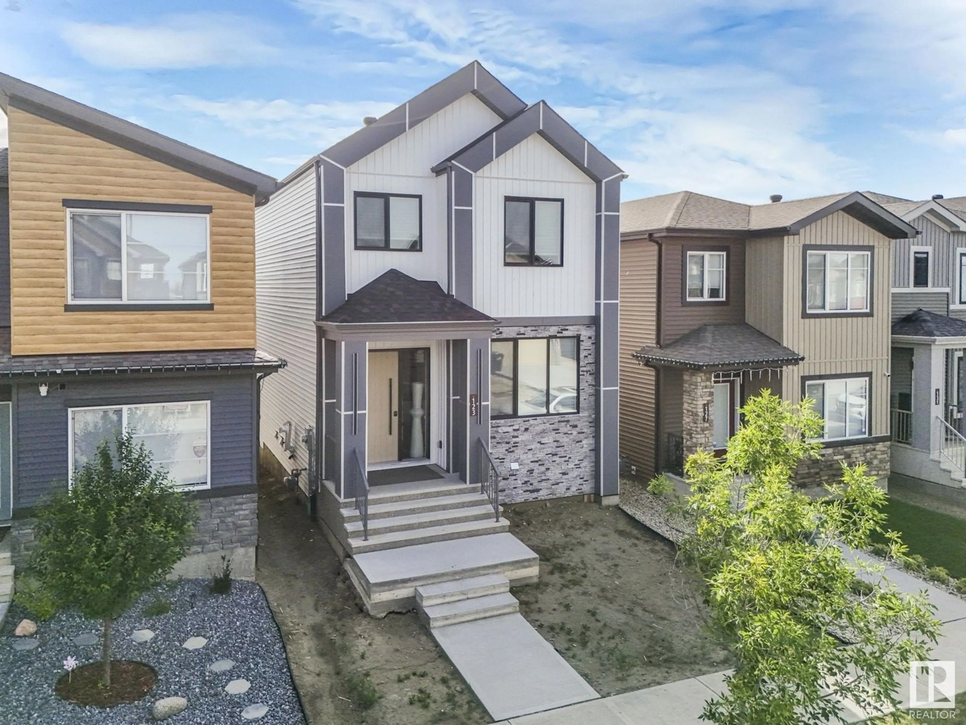 Home with brick exterior material, street for WD - 123 CANTER WYND, Sherwood Park Alberta T8H2Z3