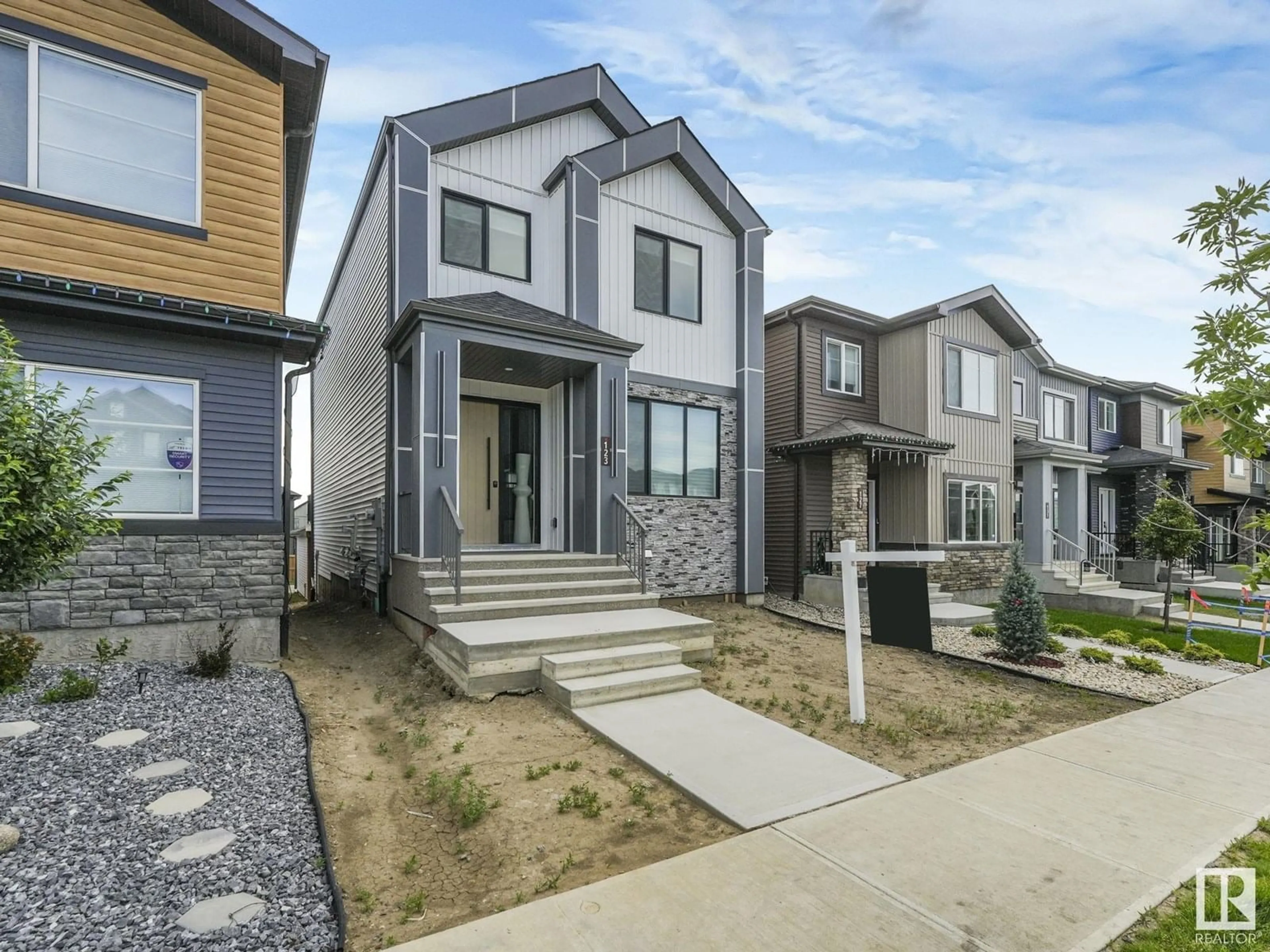 Home with brick exterior material, street for WD - 123 CANTER WYND, Sherwood Park Alberta T8H2Z3
