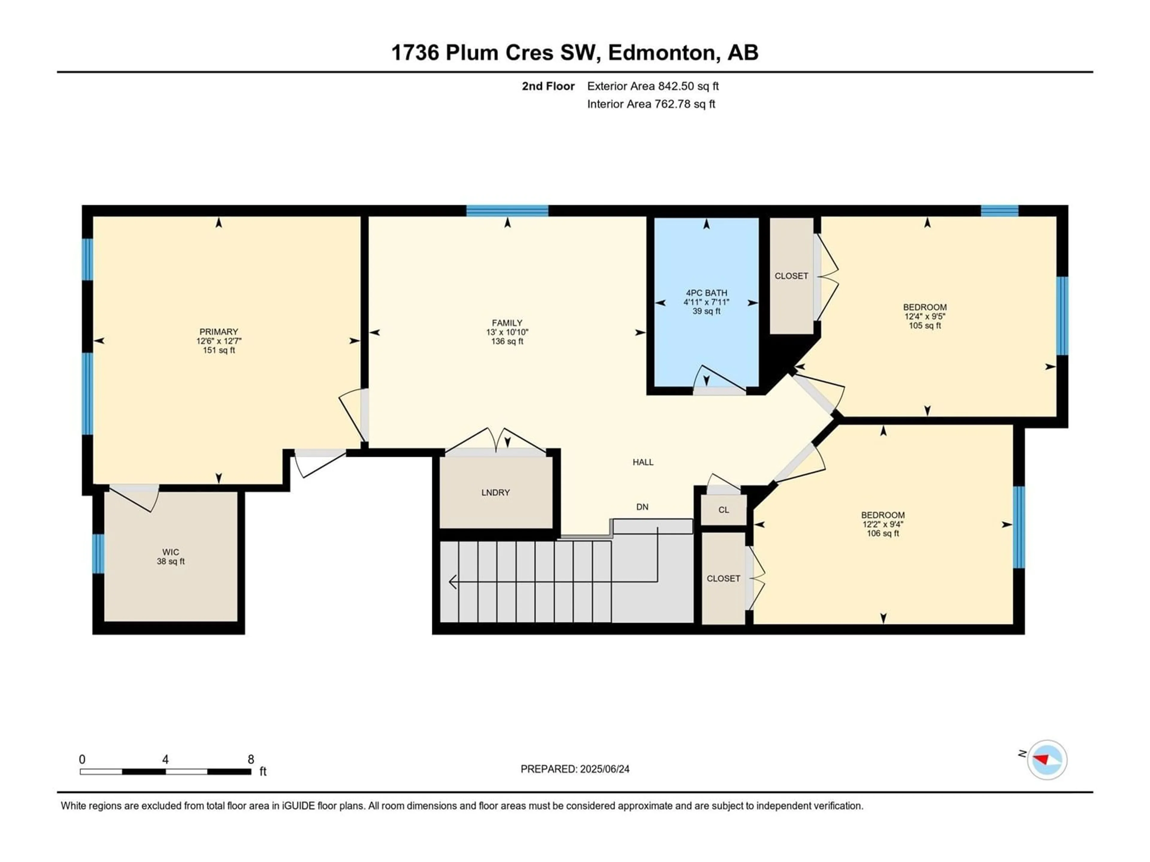 Floor plan for 1736 PLUM CR, Edmonton Alberta T6X2Z8