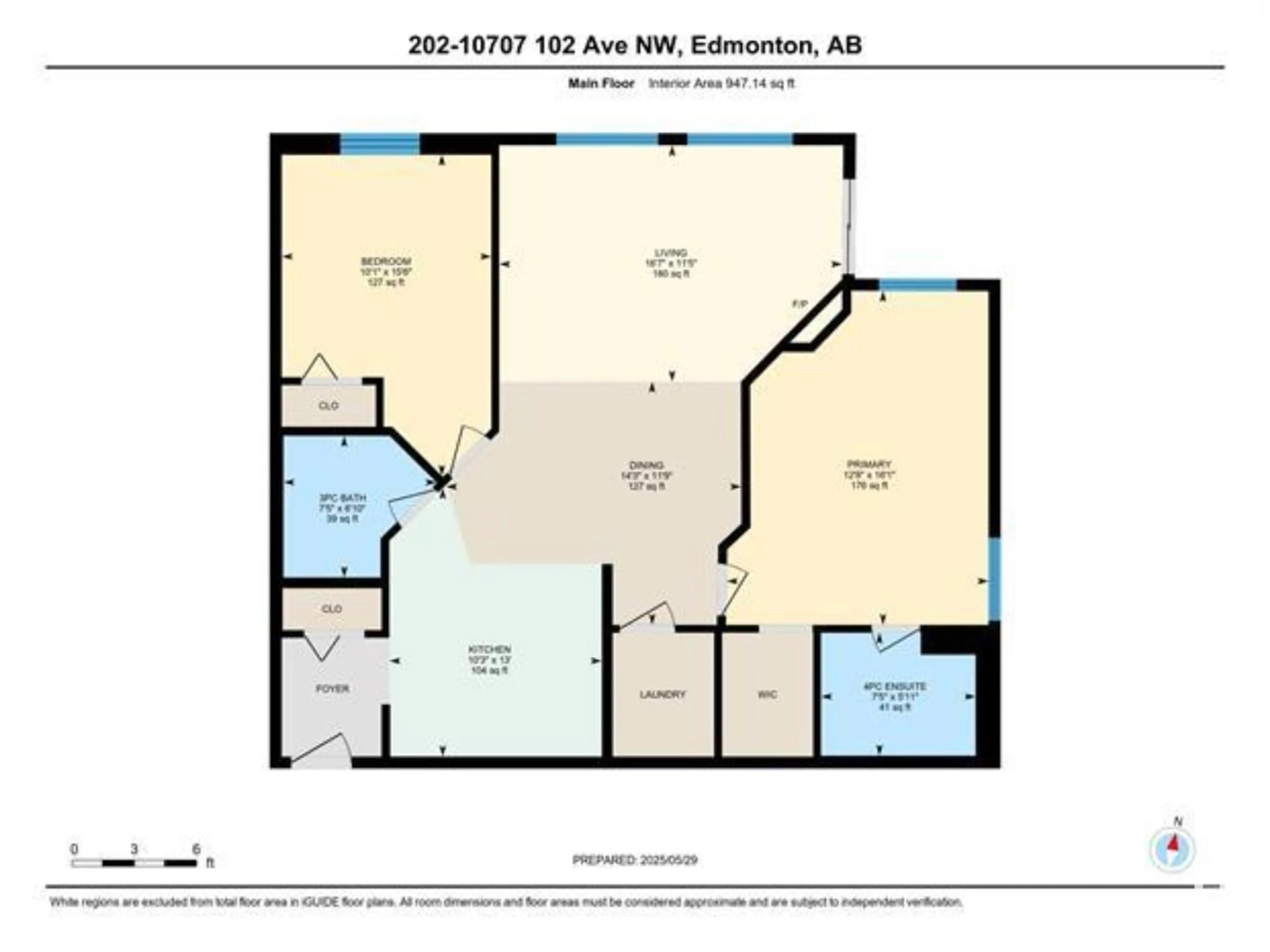 Floor plan for 202 - 10707 102 AV, Edmonton Alberta T5J5E4