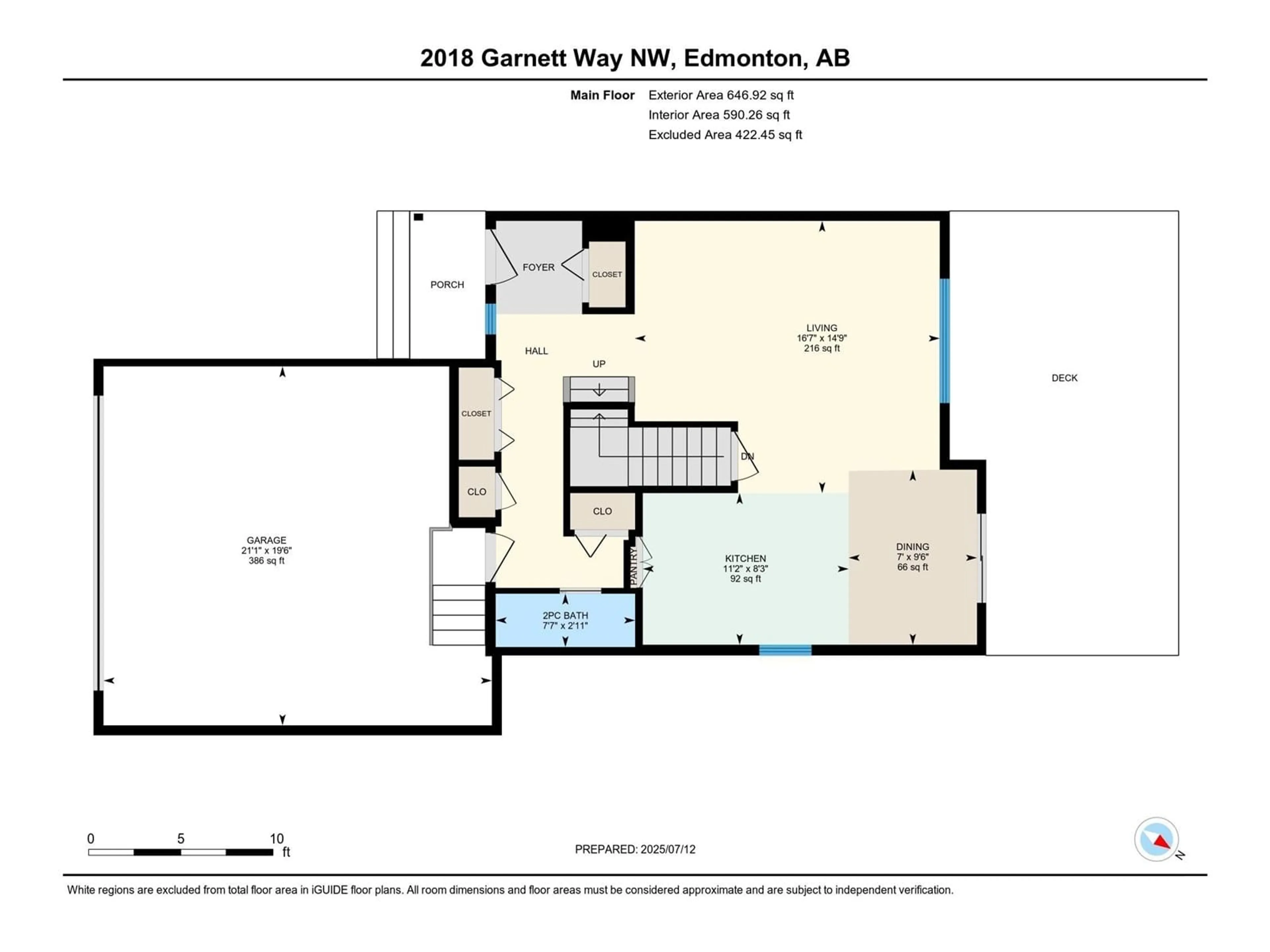 Floor plan for 2018 GARNETT WY, Edmonton Alberta T5T6R1