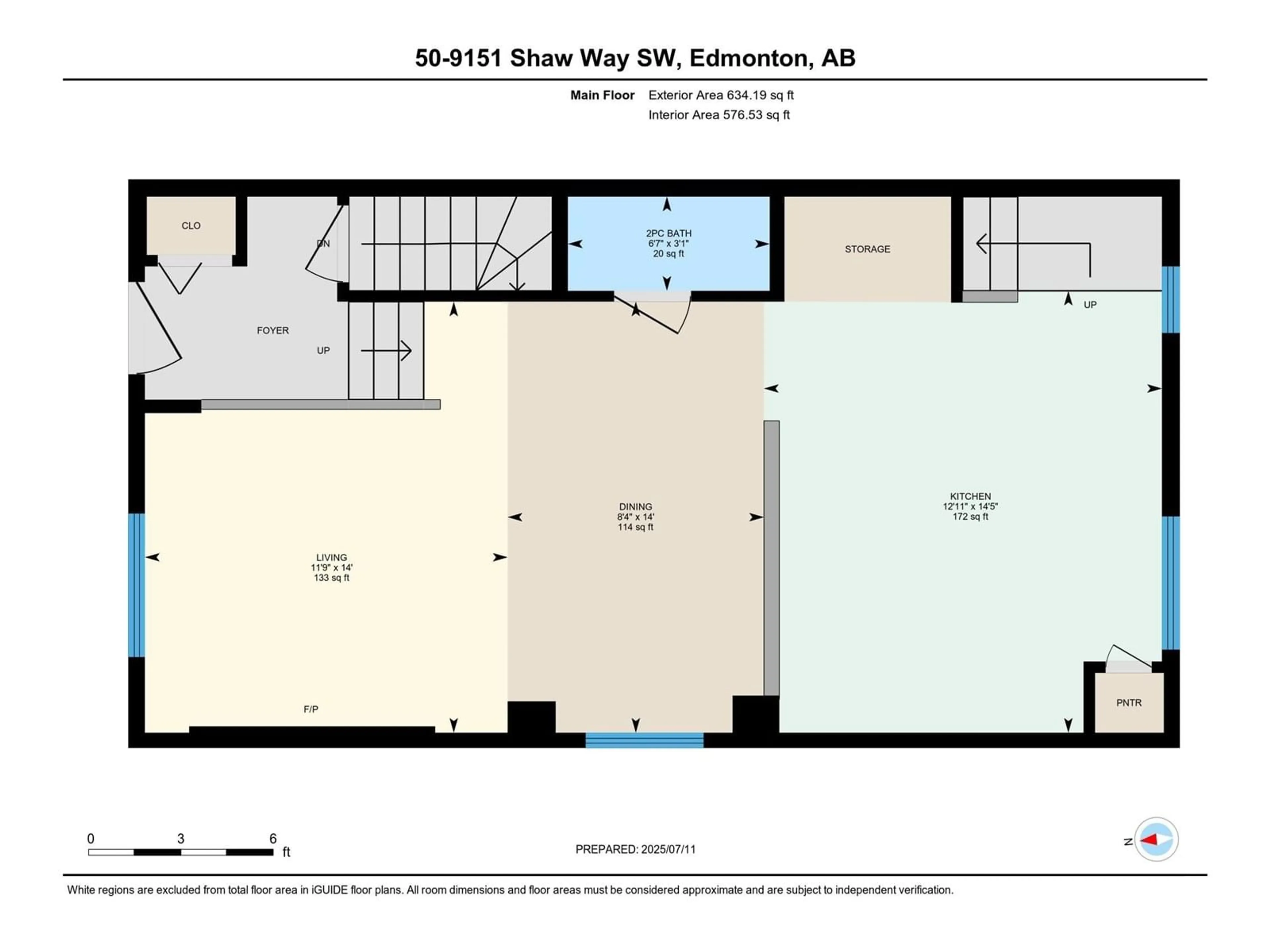 Floor plan for 9151 - 50 SHAW WY, Edmonton Alberta T6X1W7