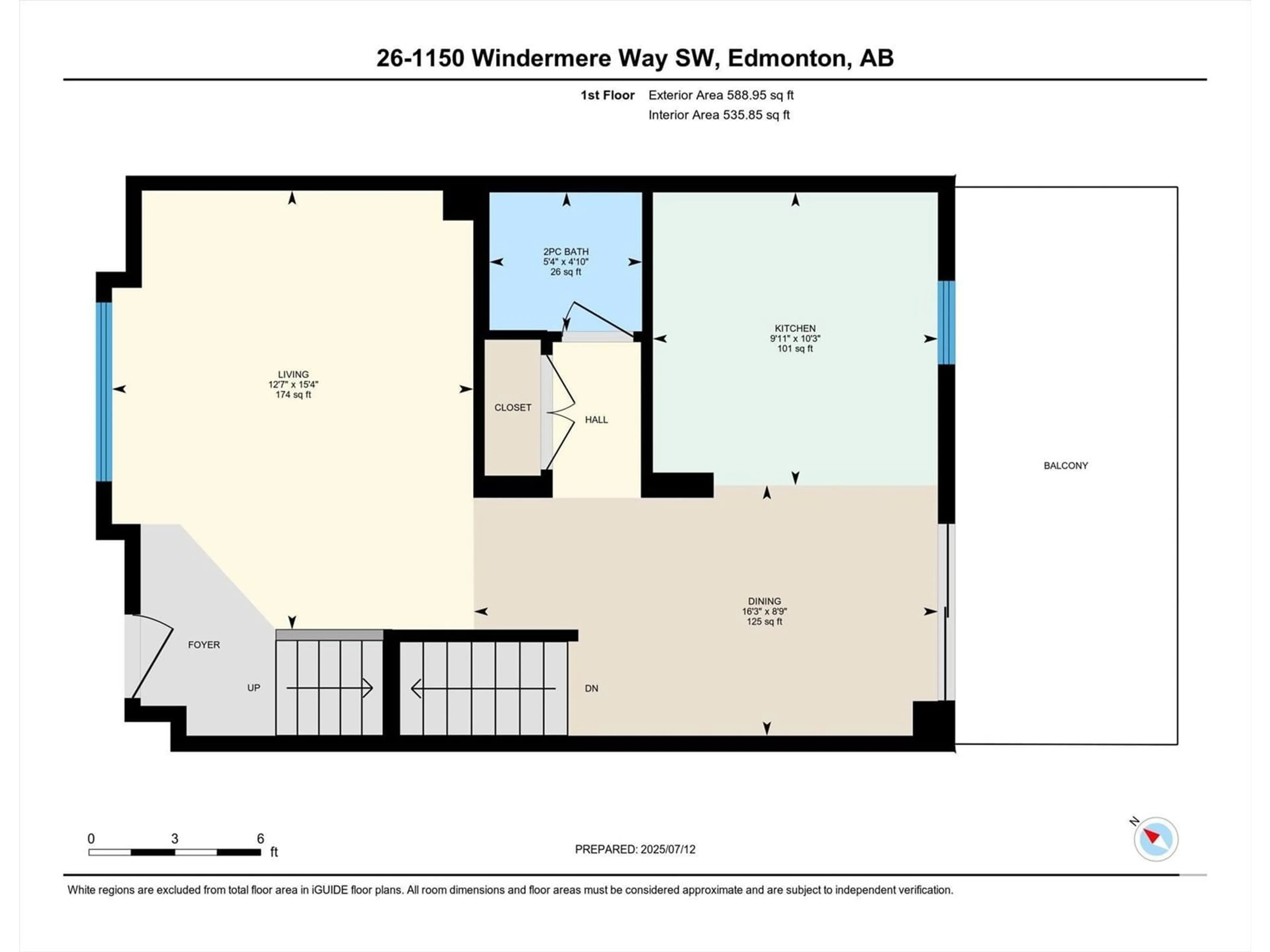 Floor plan for 26 - 1150 WINDERMERE WY, Edmonton Alberta T6W2B6