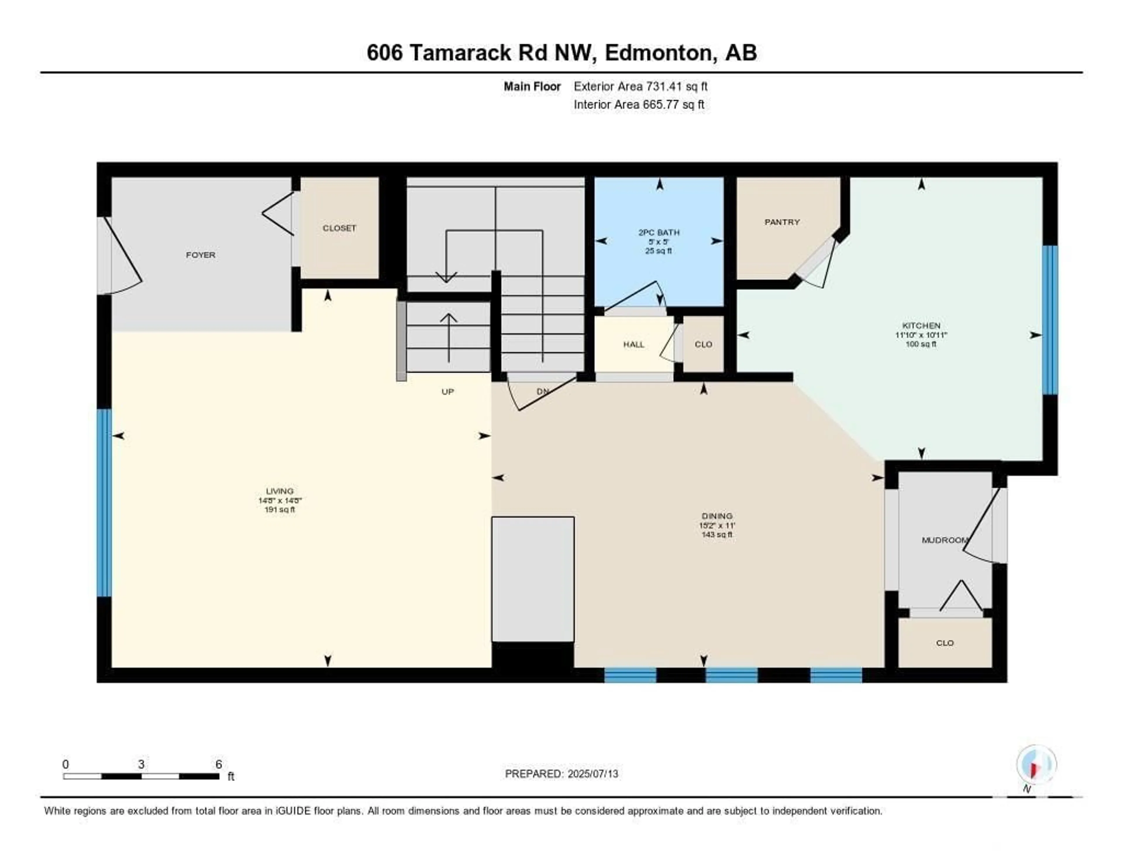 Floor plan for 606 TAMARACK RD, Edmonton Alberta T6T0M8