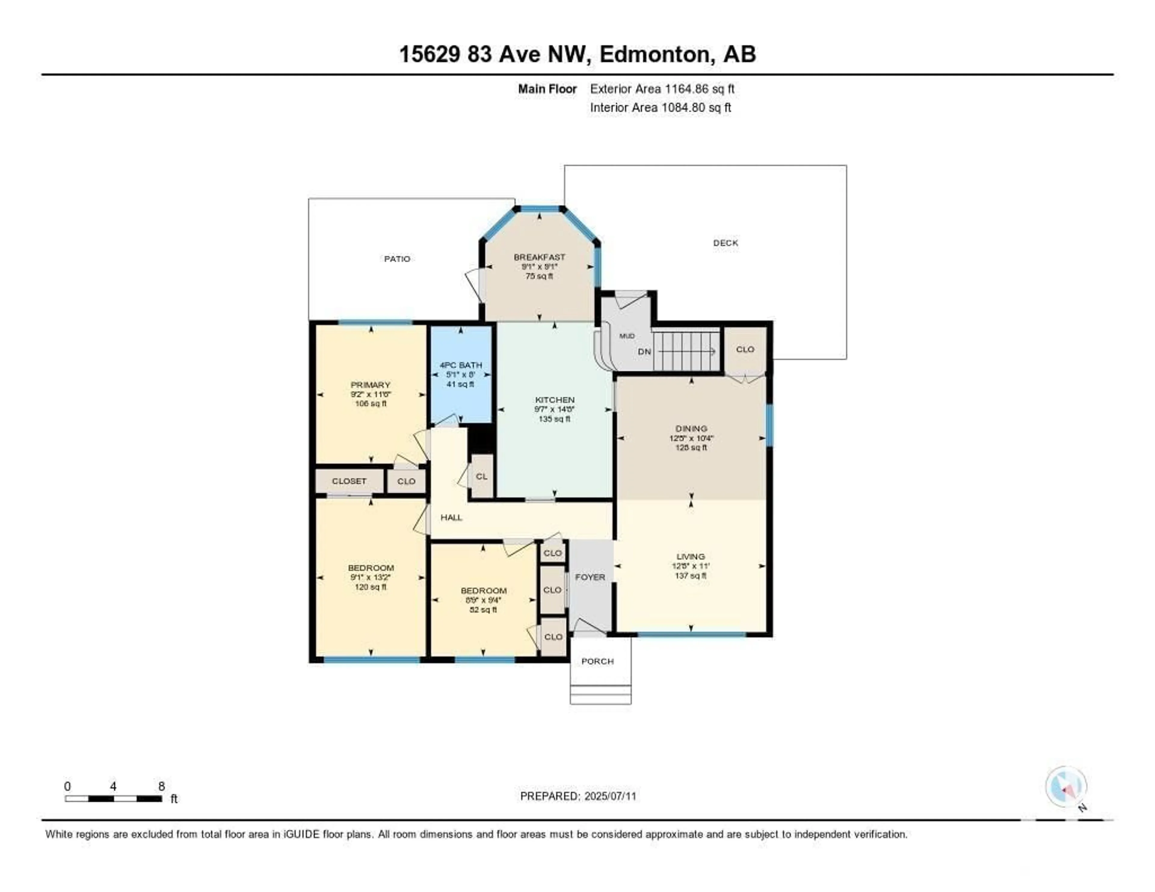 Floor plan for NW - 15629 83 AV, Edmonton Alberta T5R3T6