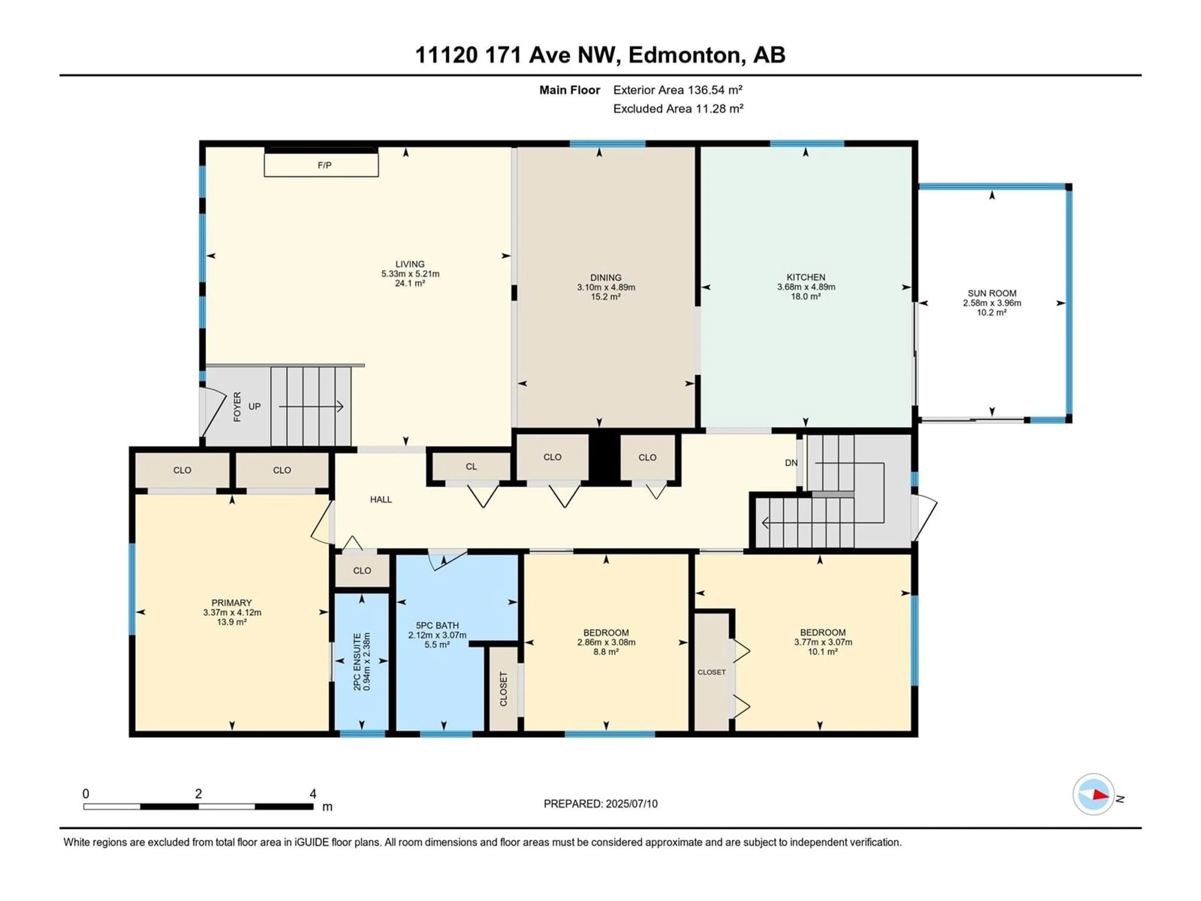 Floor plan for 11120 171 AV, Edmonton Alberta T5X3K6