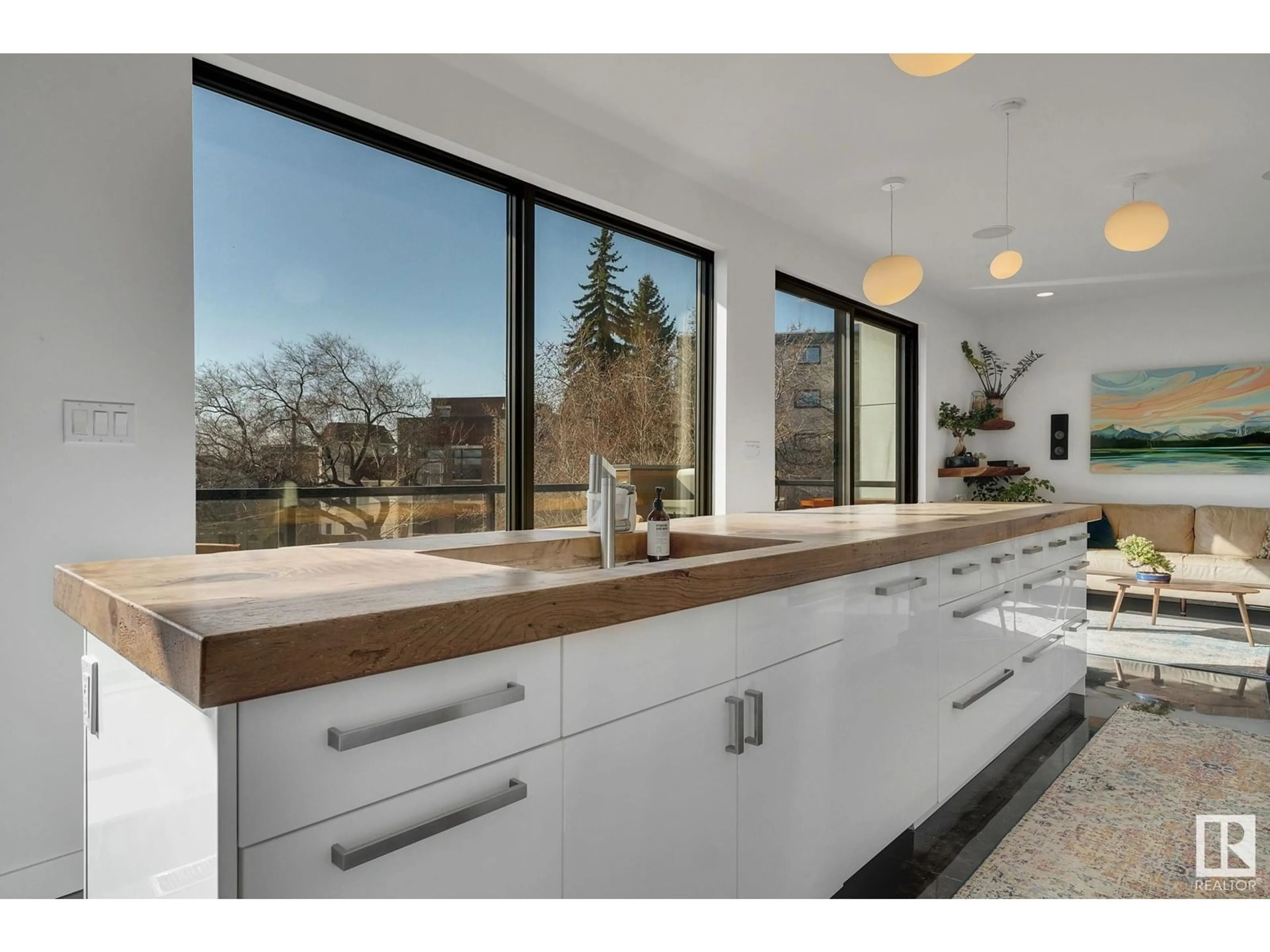 Contemporary kitchen, ceramic/tile floor for 9457 100A AV, Edmonton Alberta T5H0A6