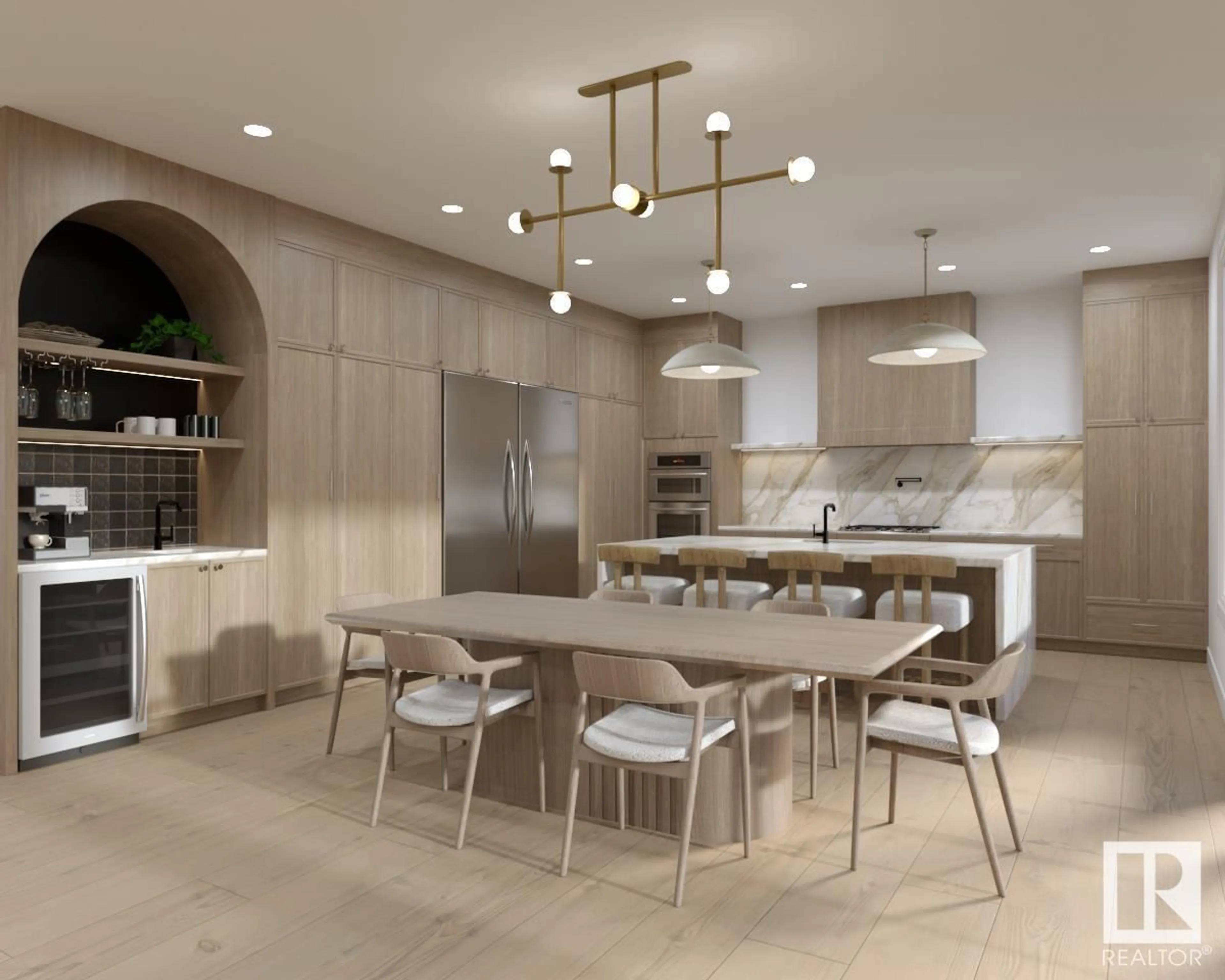 Contemporary kitchen, ceramic/tile floor for 5605 CAUTLEY COVE CV, Edmonton Alberta T6W4P7