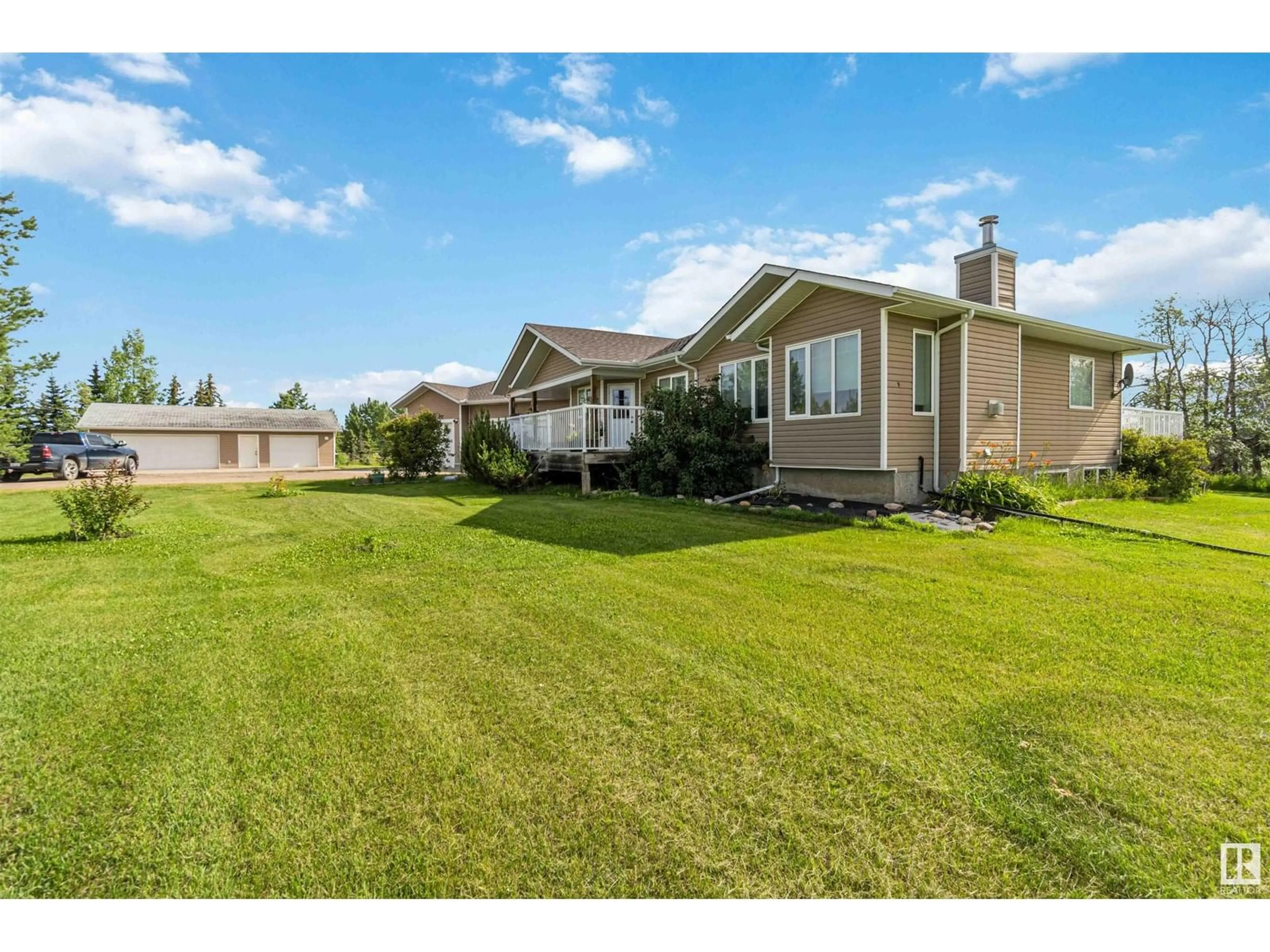 A pic from outside/outdoor area/front of a property/back of a property/a pic from drone, water/lake/river/ocean view for 55117 RGE ROAD 263, Rural Sturgeon County Alberta T8R1P4