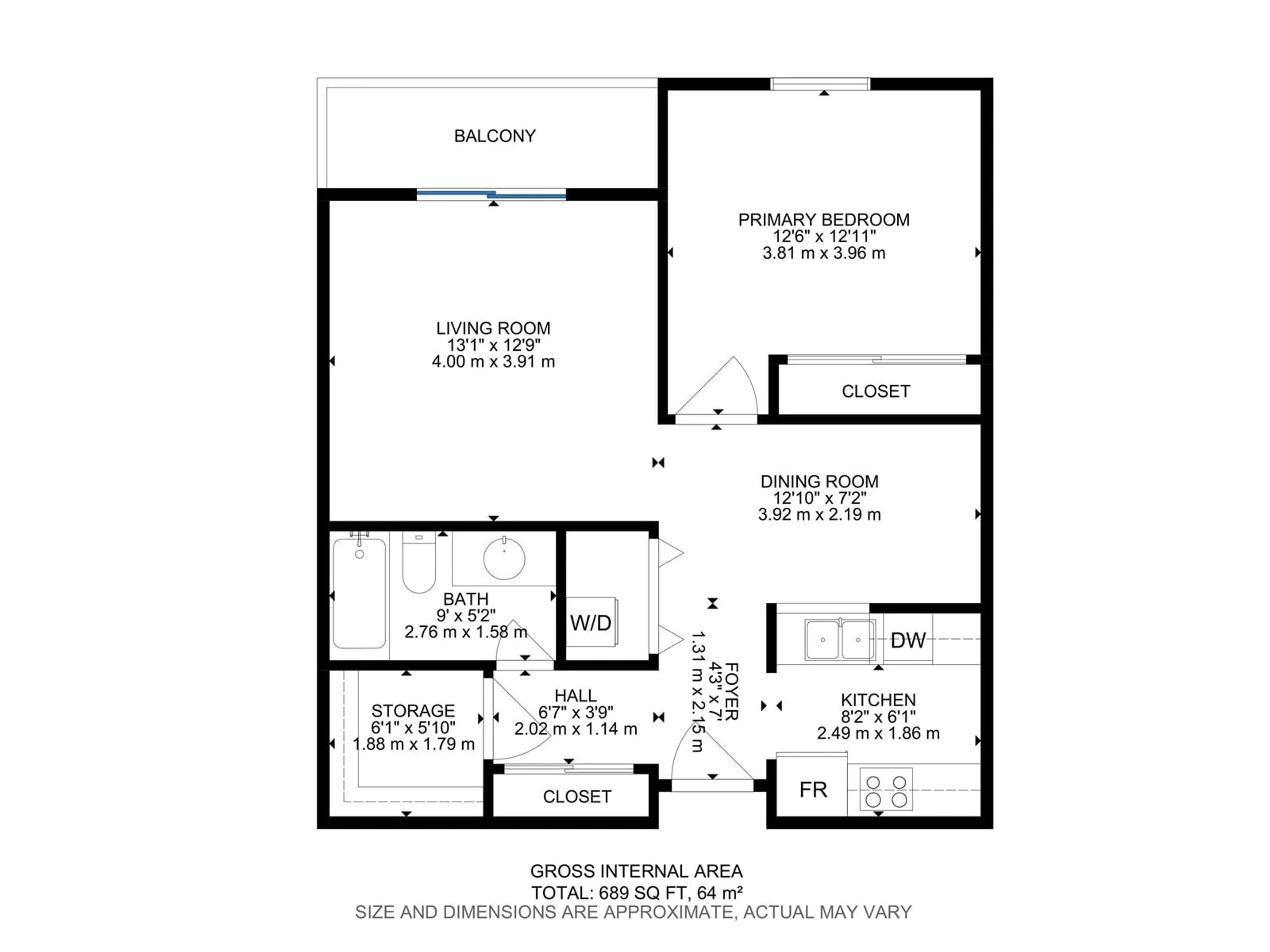 Floor plan for #201 - 18004 95 AV, Edmonton Alberta T5T5W3