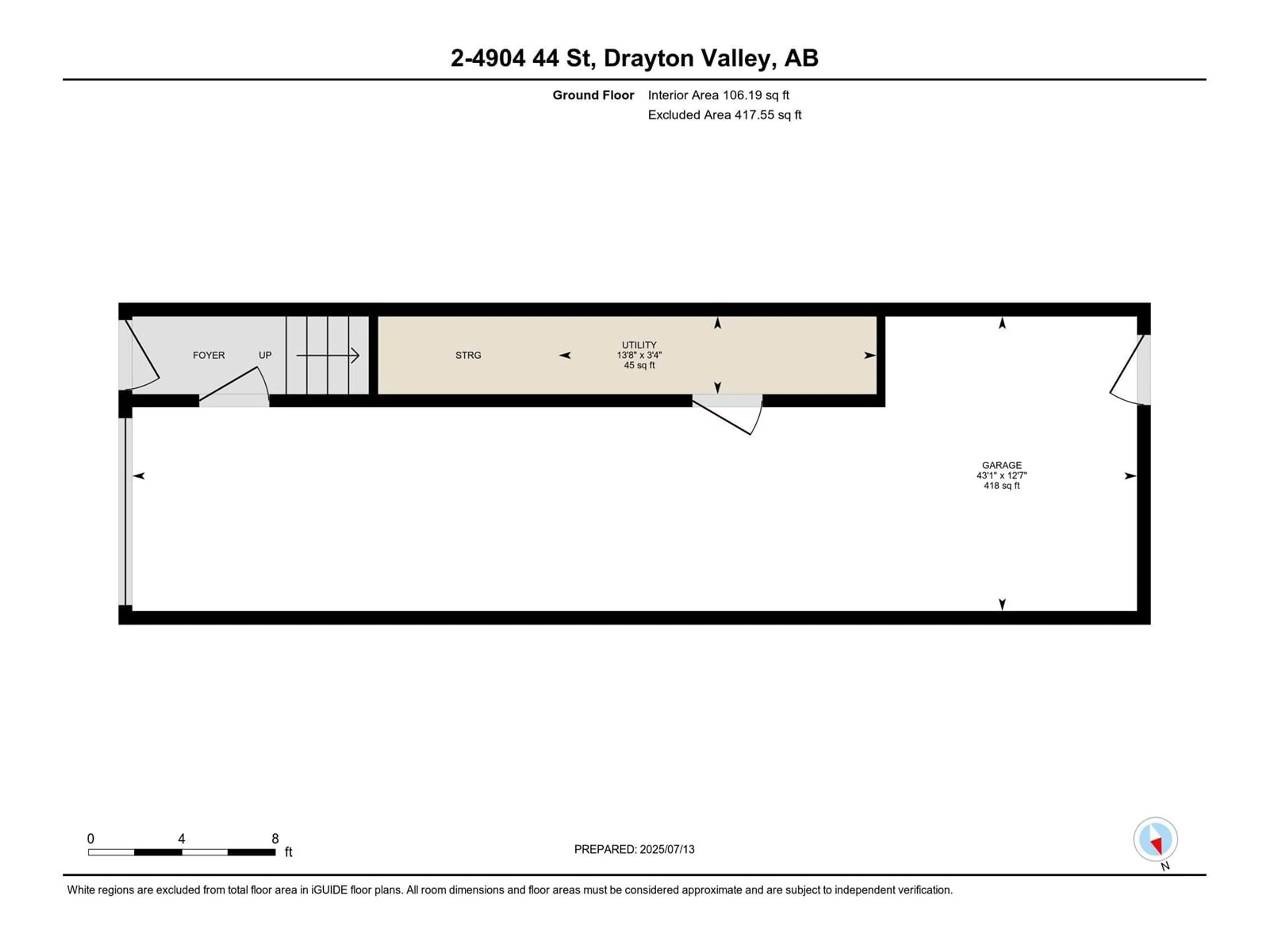 Floor plan for #2 - 4904 44 STREET, Drayton Valley Alberta T7A1B2