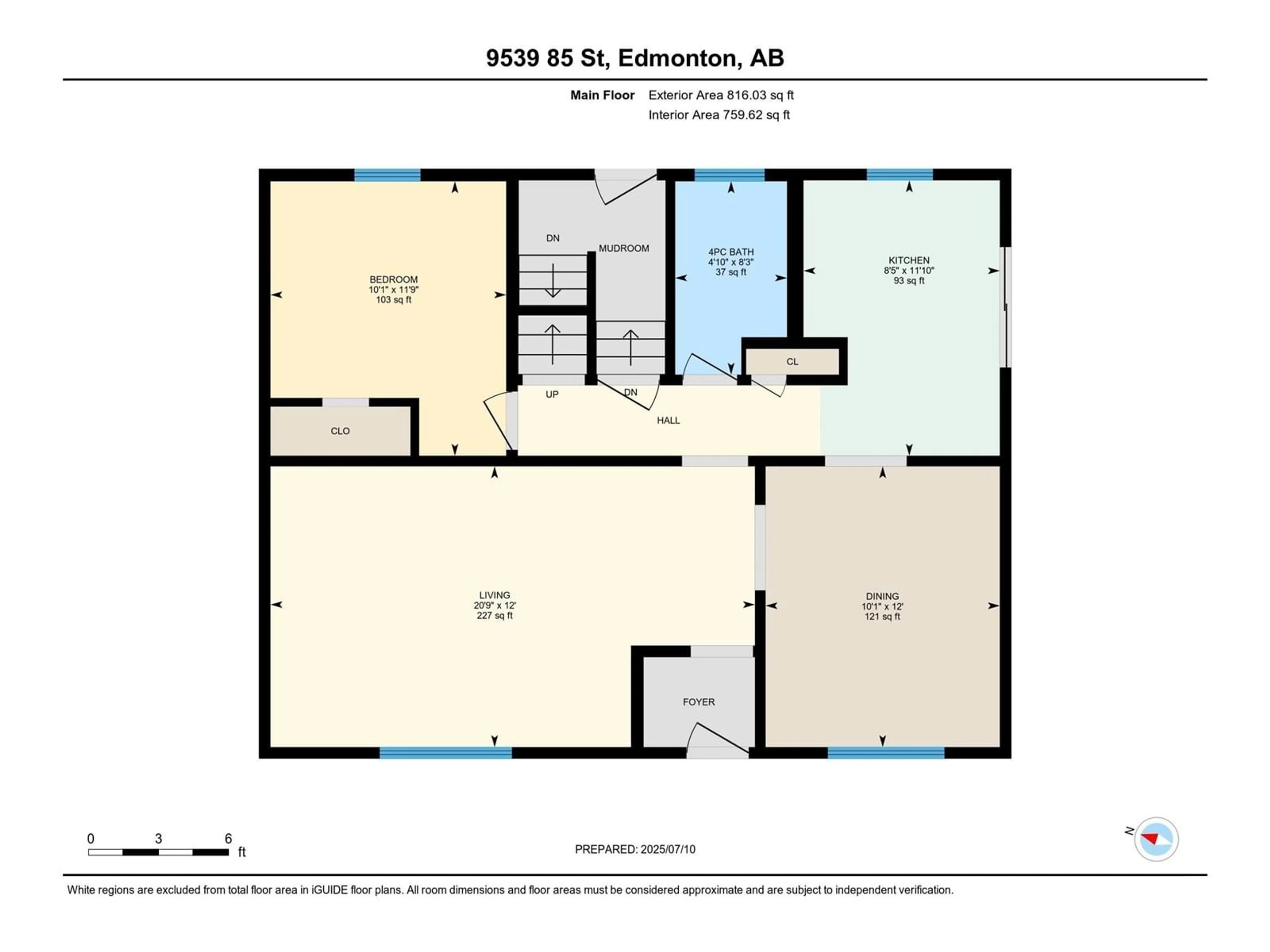 Floor plan for 9539 85 ST, Edmonton Alberta T6C3E1