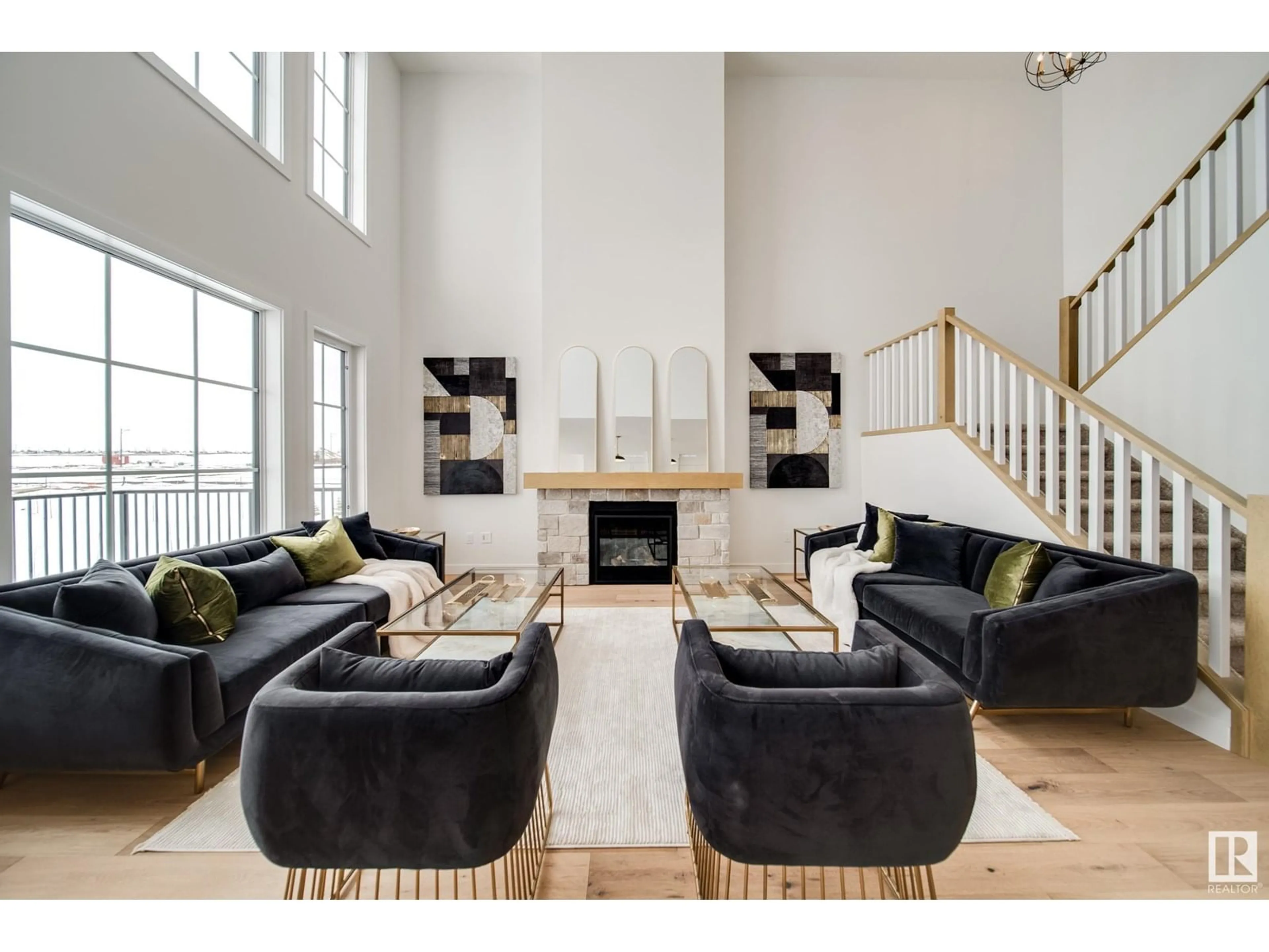 Living room with furniture, unknown for 9 CLOUTIER CL, St. Albert Alberta T8T2C9