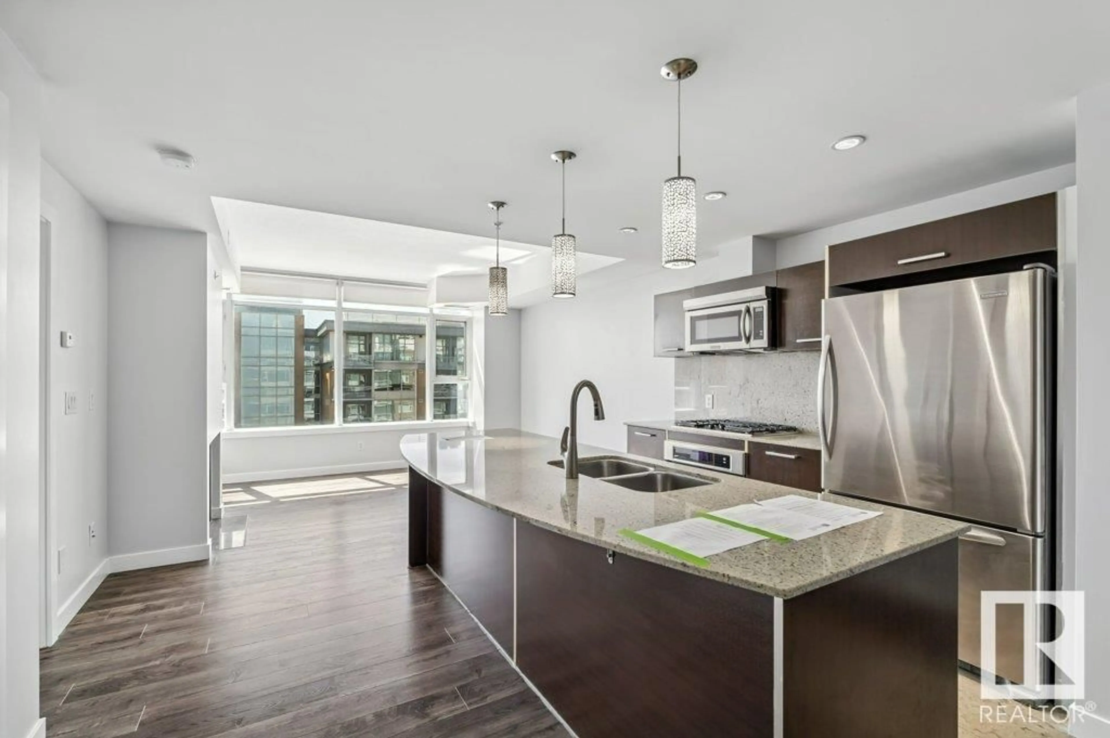 Open concept kitchen, ceramic/tile floor for 609 - 2606 109 ST NW, Edmonton Alberta T6J3S9