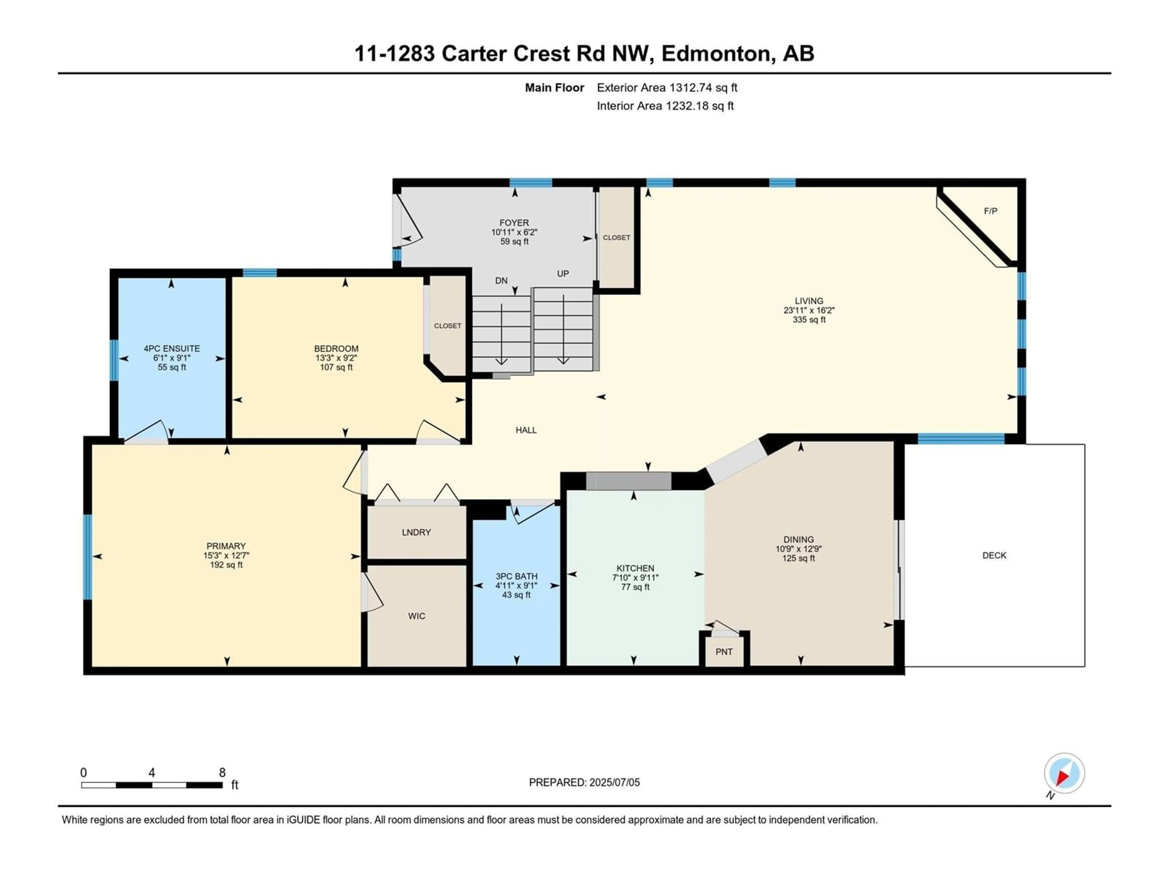 Floor plan for #11 - 1283 CARTER CREST RD, Edmonton Alberta T6R2N5
