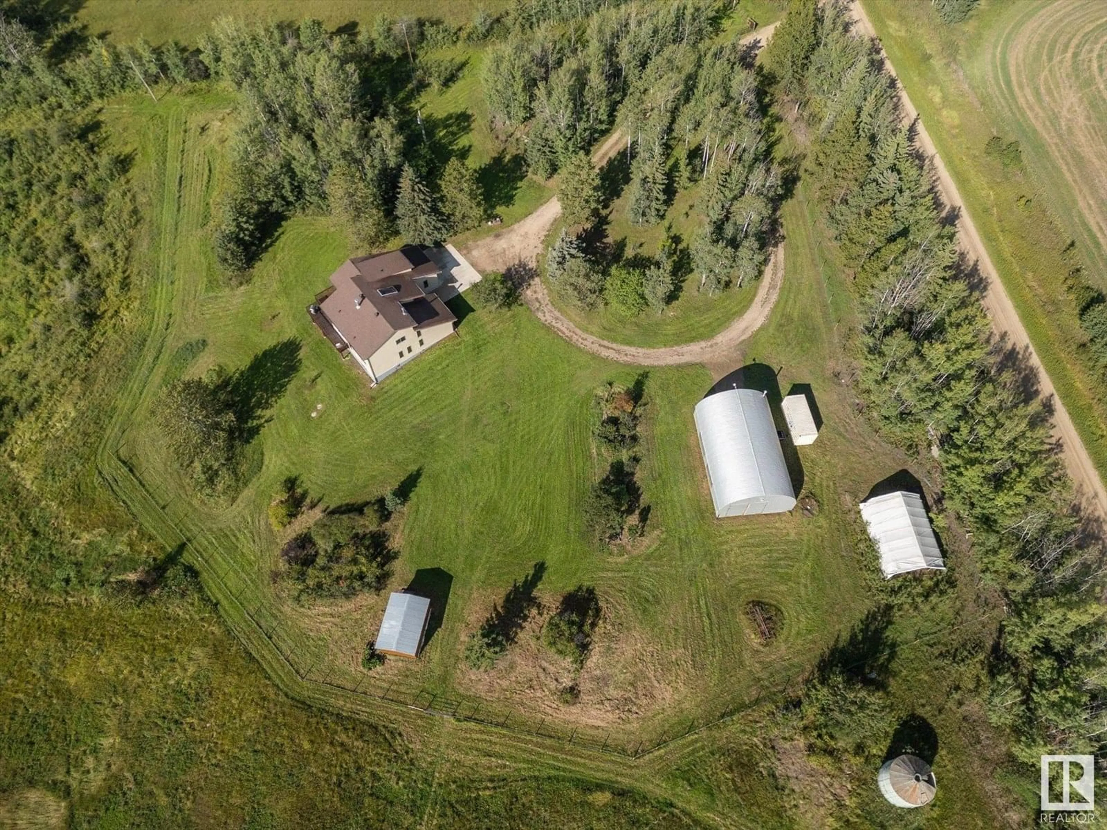 A pic from outside/outdoor area/front of a property/back of a property/a pic from drone, forest/trees view for 8115 TOWNSHIP ROAD 574, Rural Lac Ste. Anne County Alberta T0E1N0