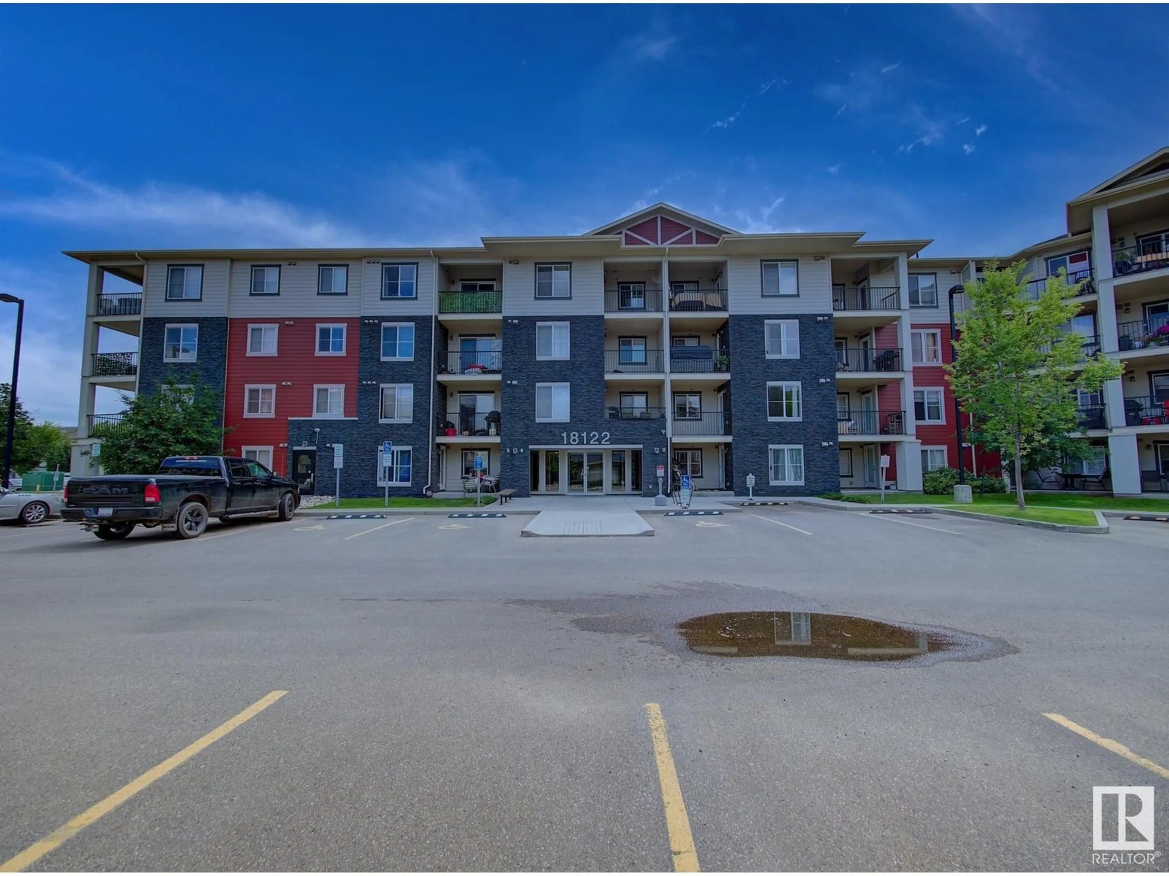 A pic from outside/outdoor area/front of a property/back of a property/a pic from drone, building for #302 - 18122 77 ST, Edmonton Alberta T5Z0N7
