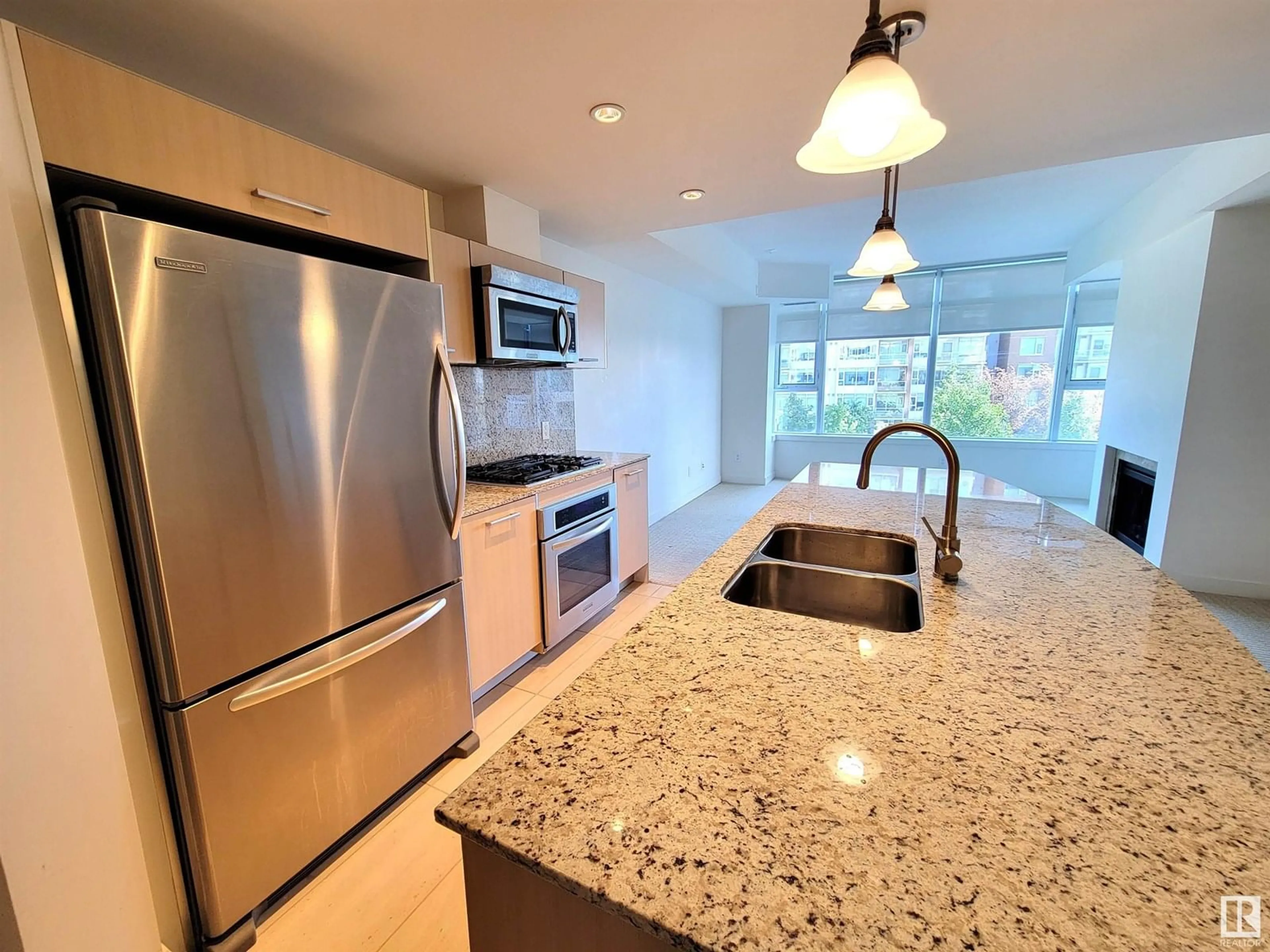 Open concept kitchen, ceramic/tile floor for 314 - 2612 109 ST, Edmonton Alberta T6J3T1