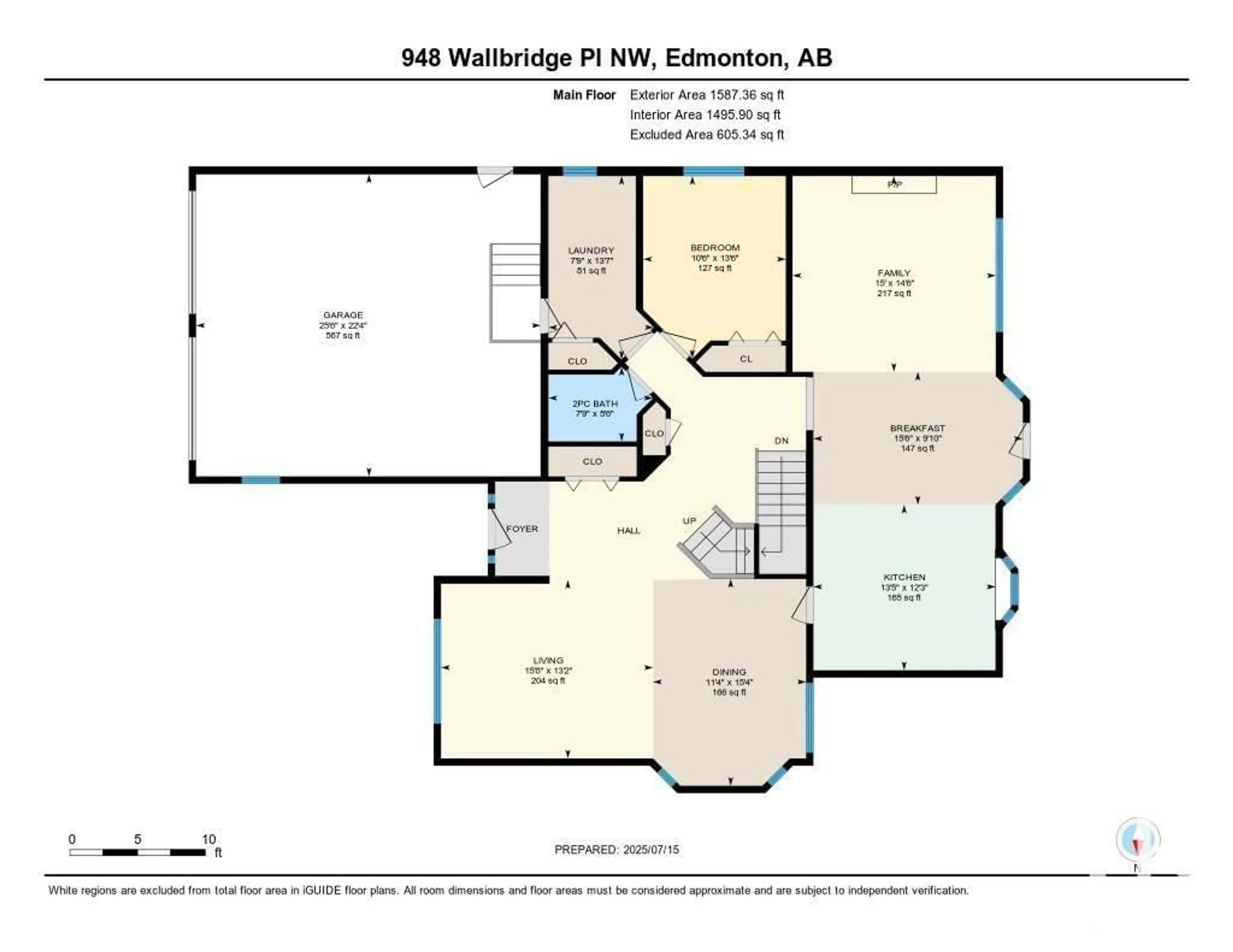 Floor plan for 948 WALLBRIDGE PL, Edmonton Alberta T6M2L7