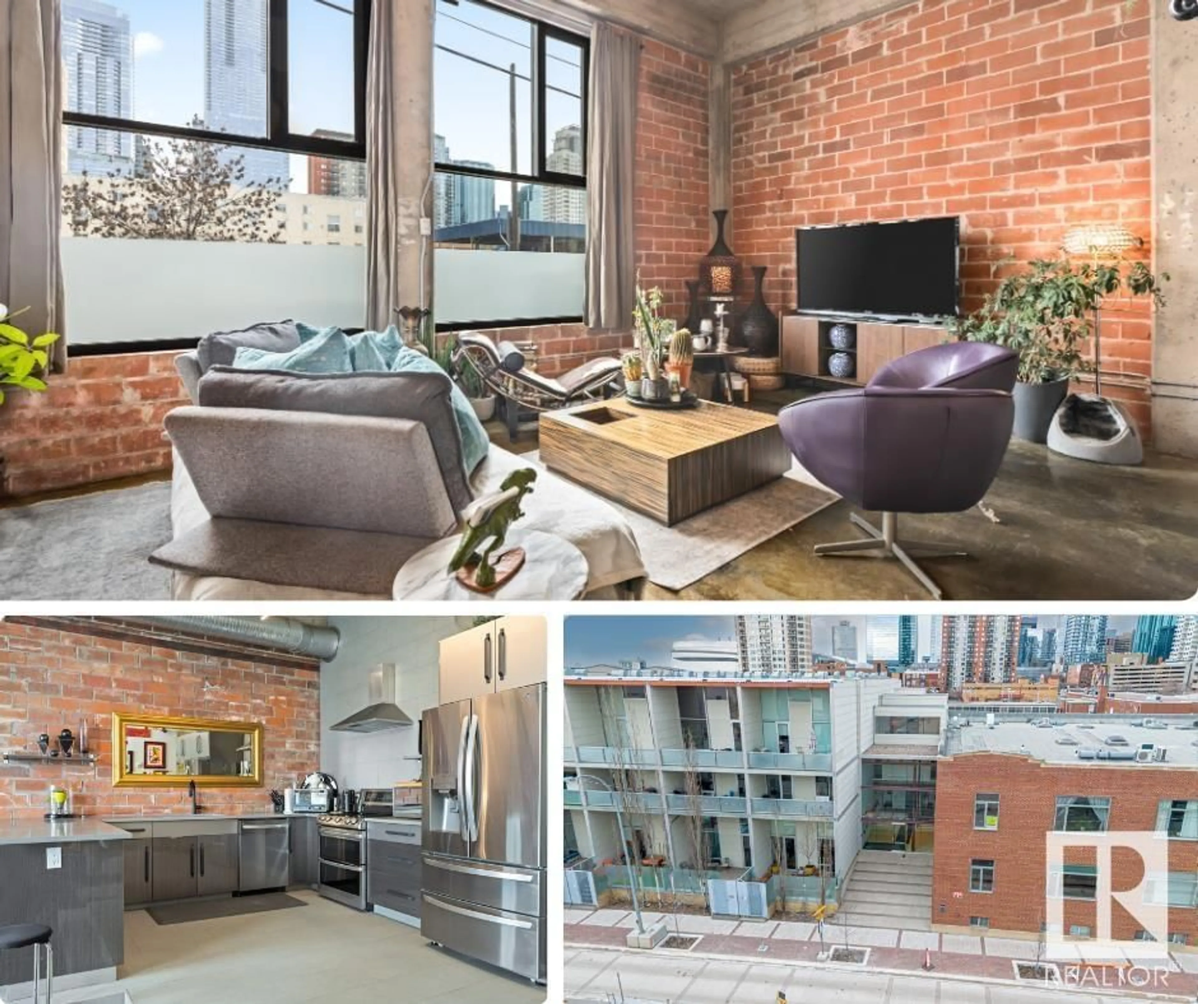Living room with furniture, cement floor for #134 - 10309 107 ST, Edmonton Alberta T5J1K3