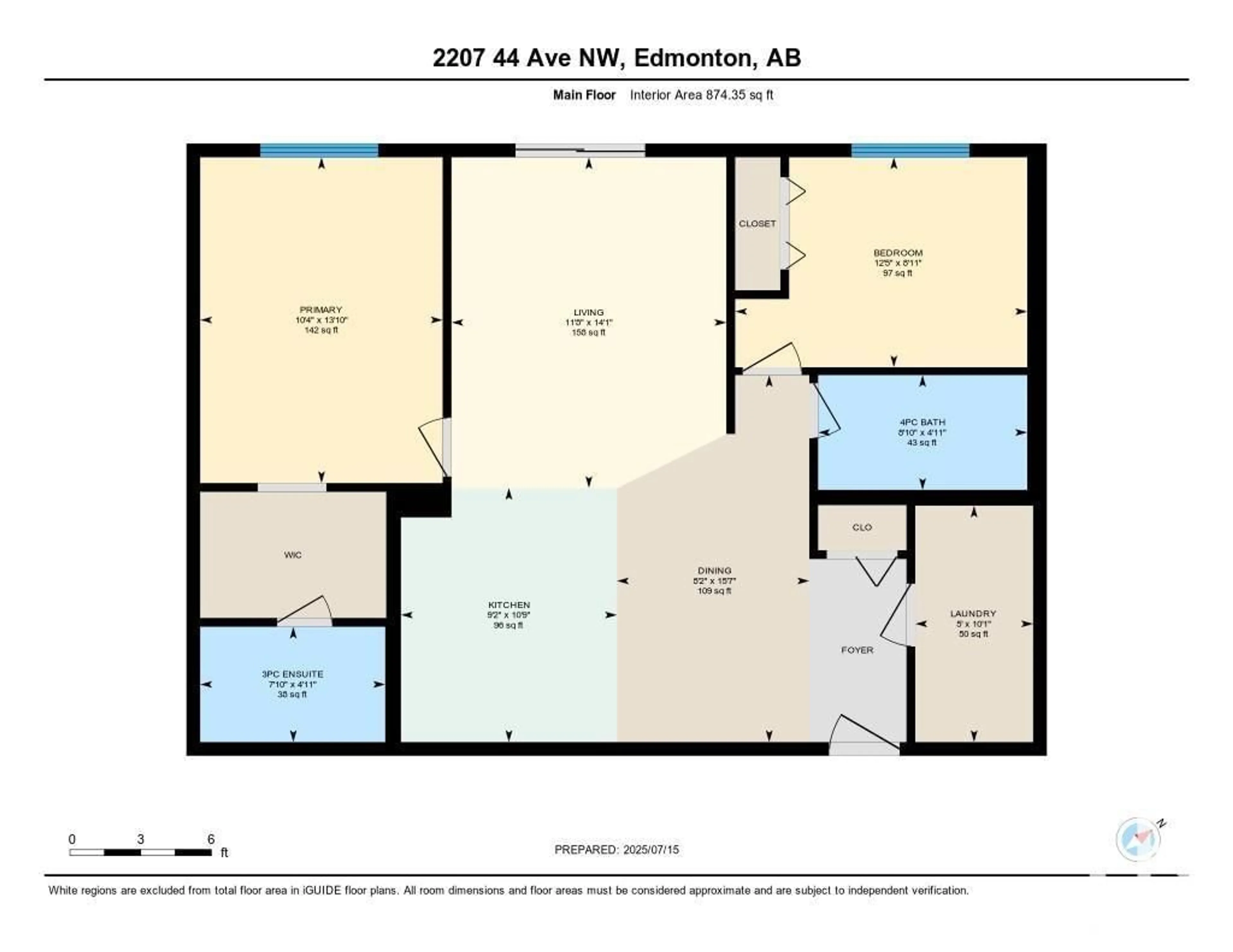 Floor plan for 304 - 2207 44 AV NW, Edmonton Alberta T6T0T2