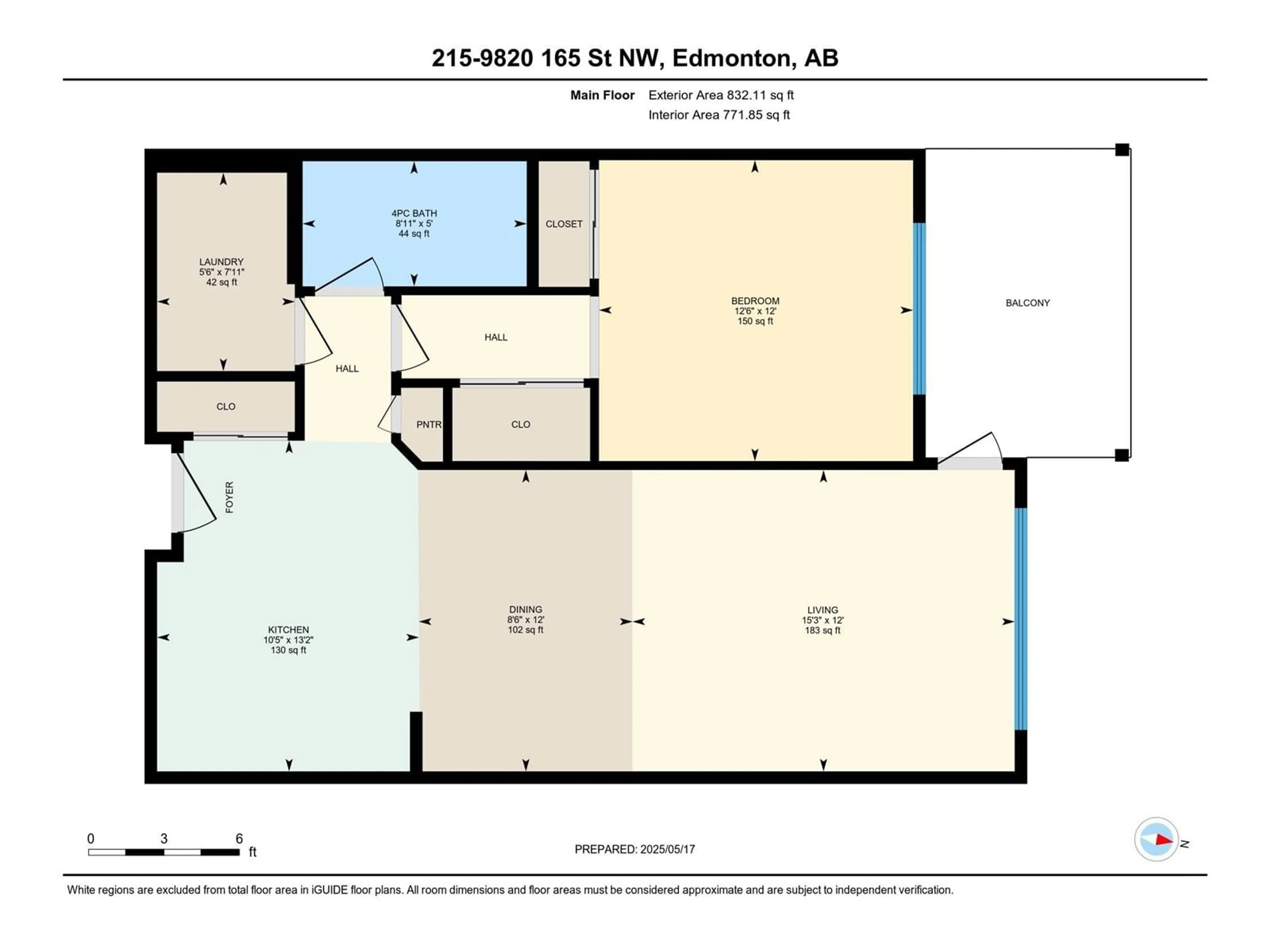 Floor plan for #215 - 9820 165 ST, Edmonton Alberta T5P0N3