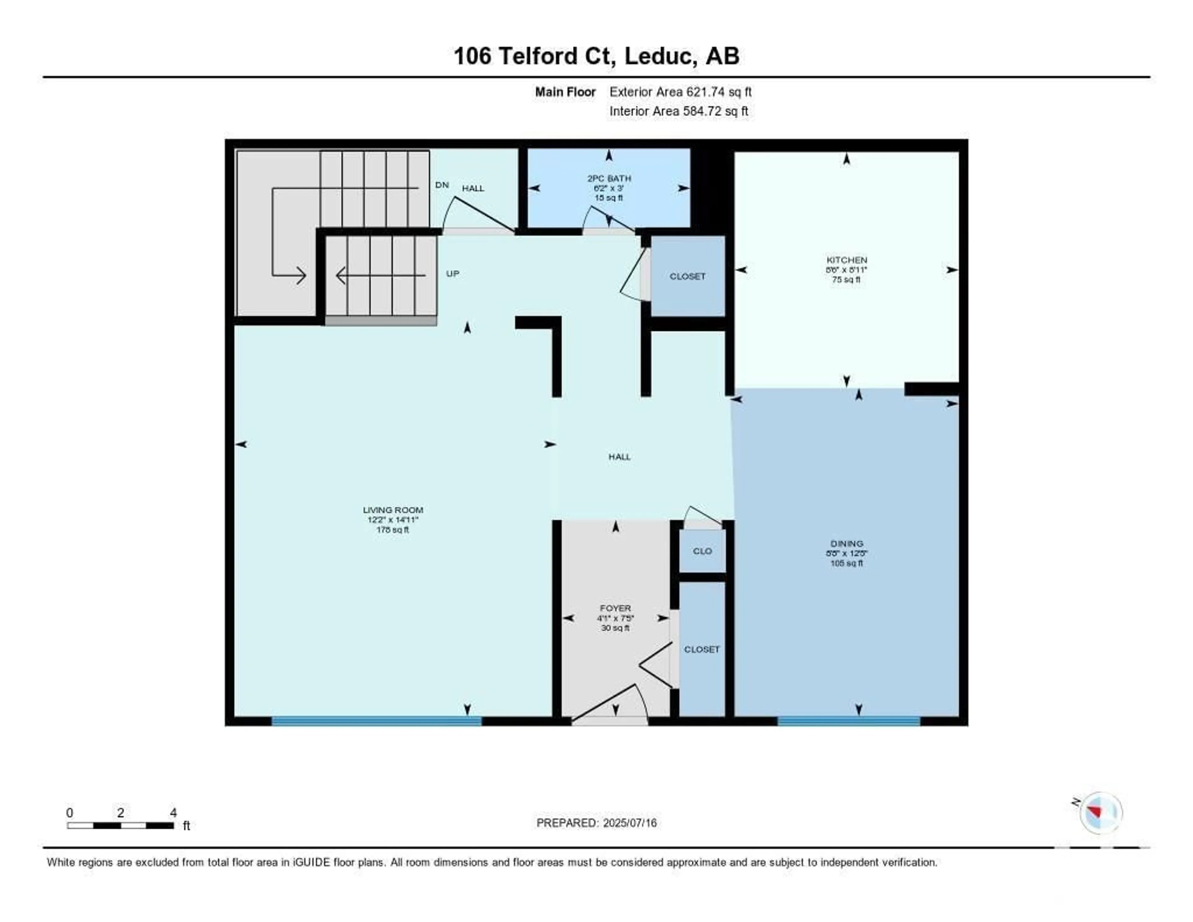 Floor plan for #106 - 106 TELFORD CO, Leduc Alberta T9E5M2