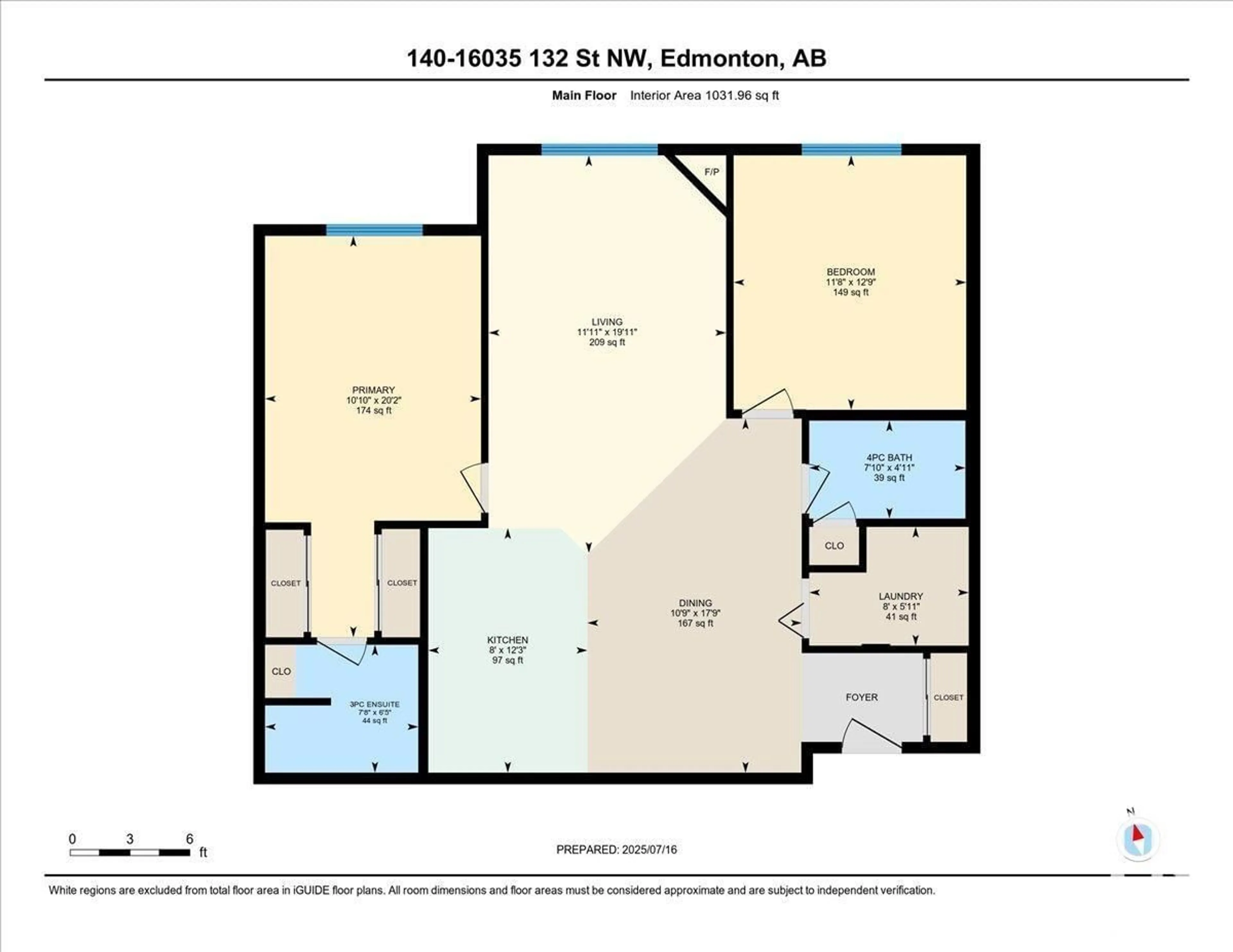 Floor plan for #140 - 16035 132 ST, Edmonton Alberta T6V0B4