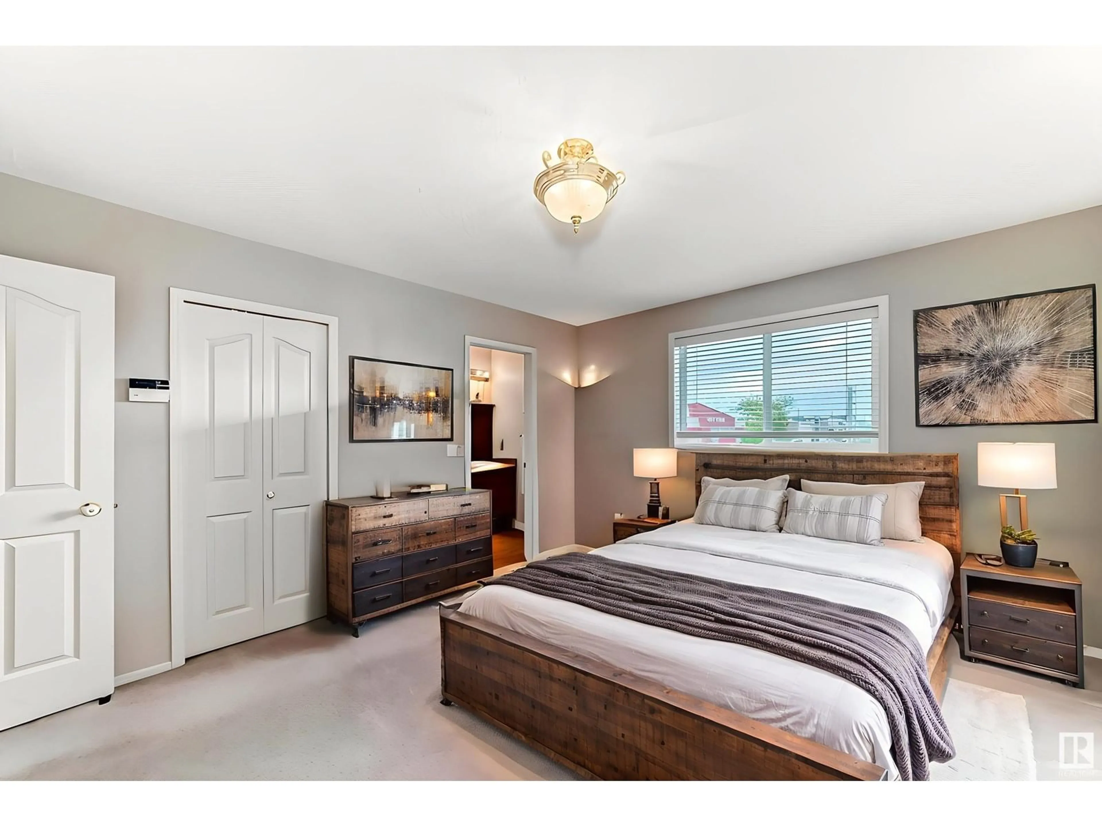 Bedroom with bed, wood/laminate floor for 540 WISEMAN LN, Edmonton Alberta T6T1N7