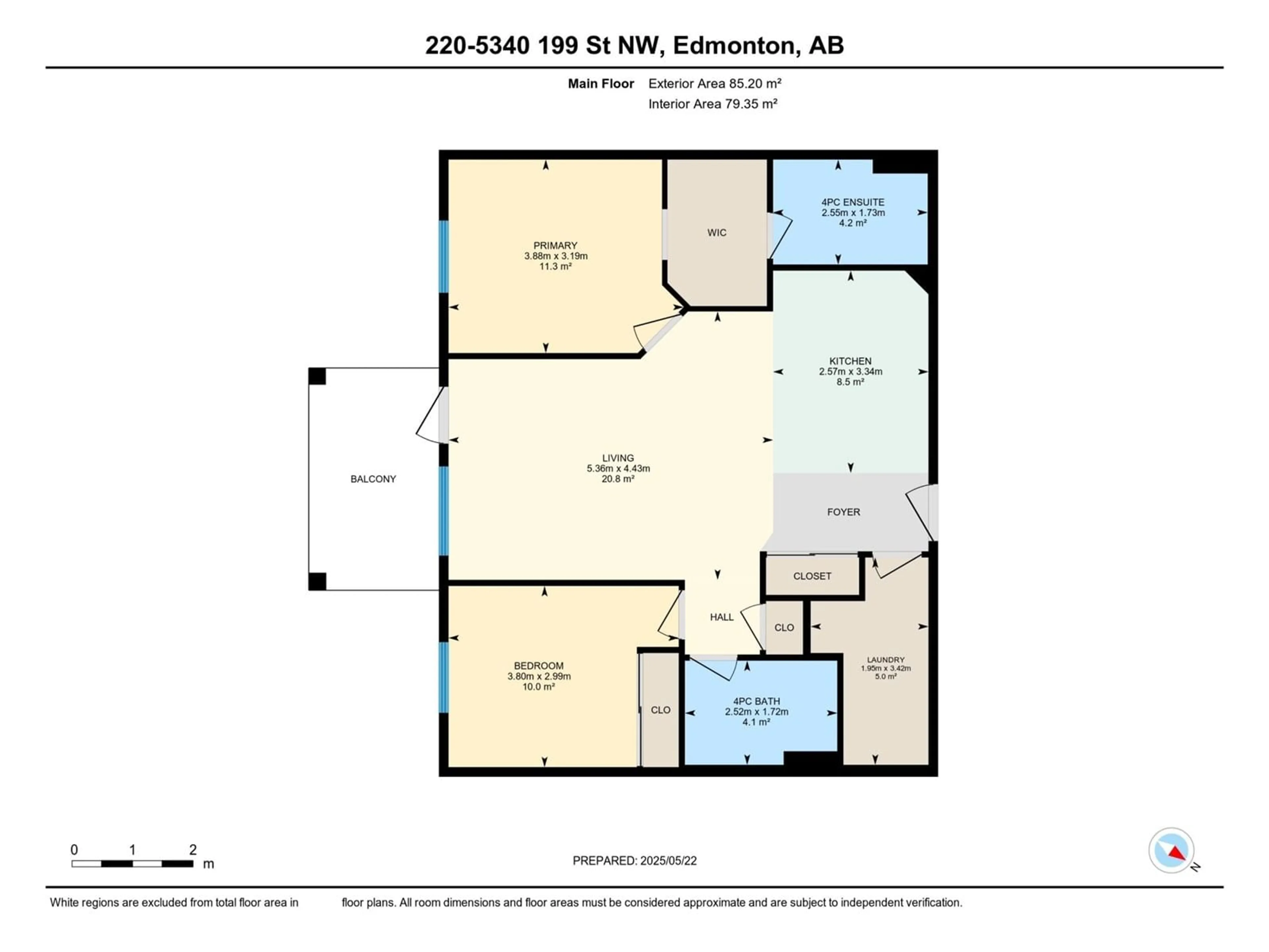 Floor plan for #220 - 5340 199 ST, Edmonton Alberta T6M0A5