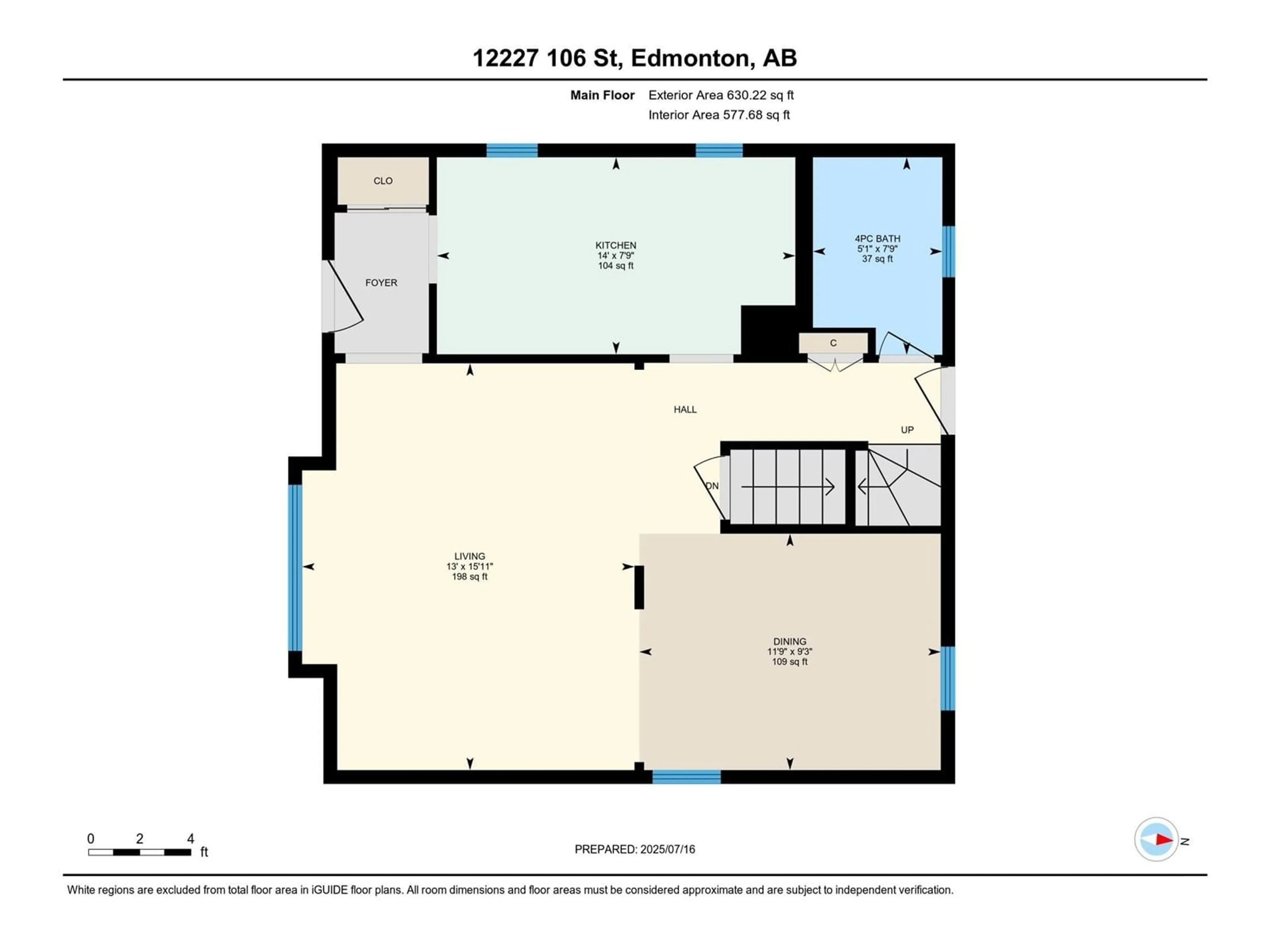 Floor plan for 12227 106 ST, Edmonton Alberta T5G2R9