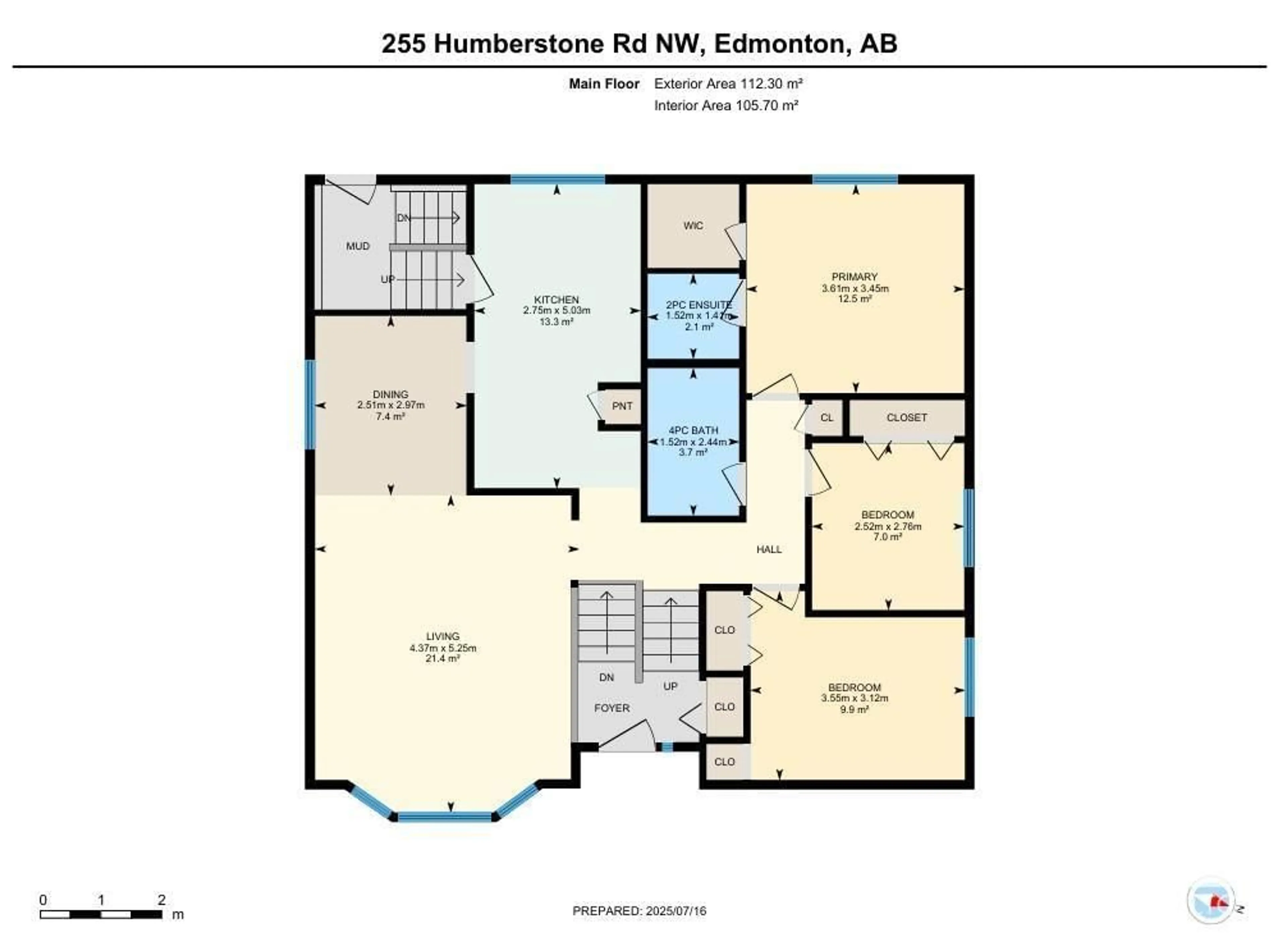 Floor plan for 255 HUMBERSTONE RD, Edmonton Alberta T5A4C5