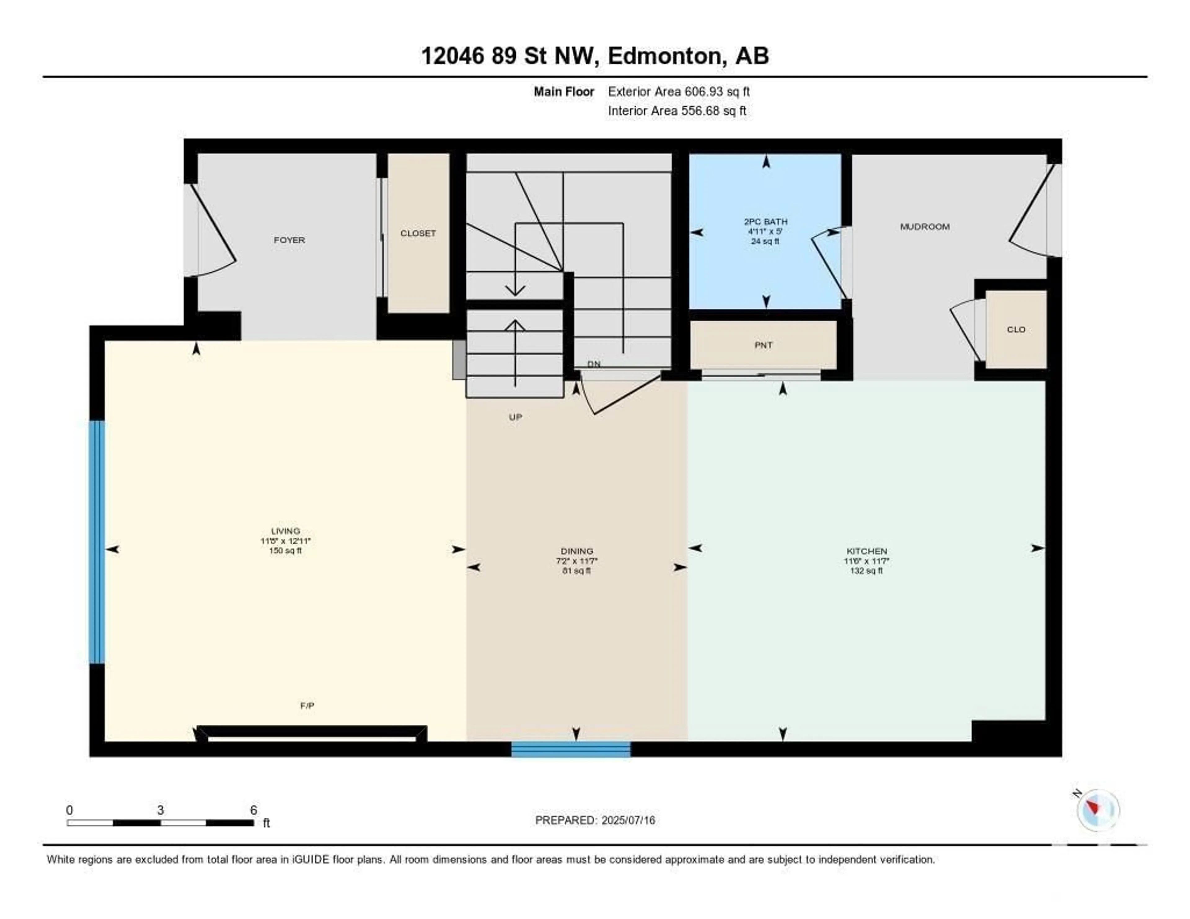 Floor plan for NW - 12046 89 ST, Edmonton Alberta T5B3W1