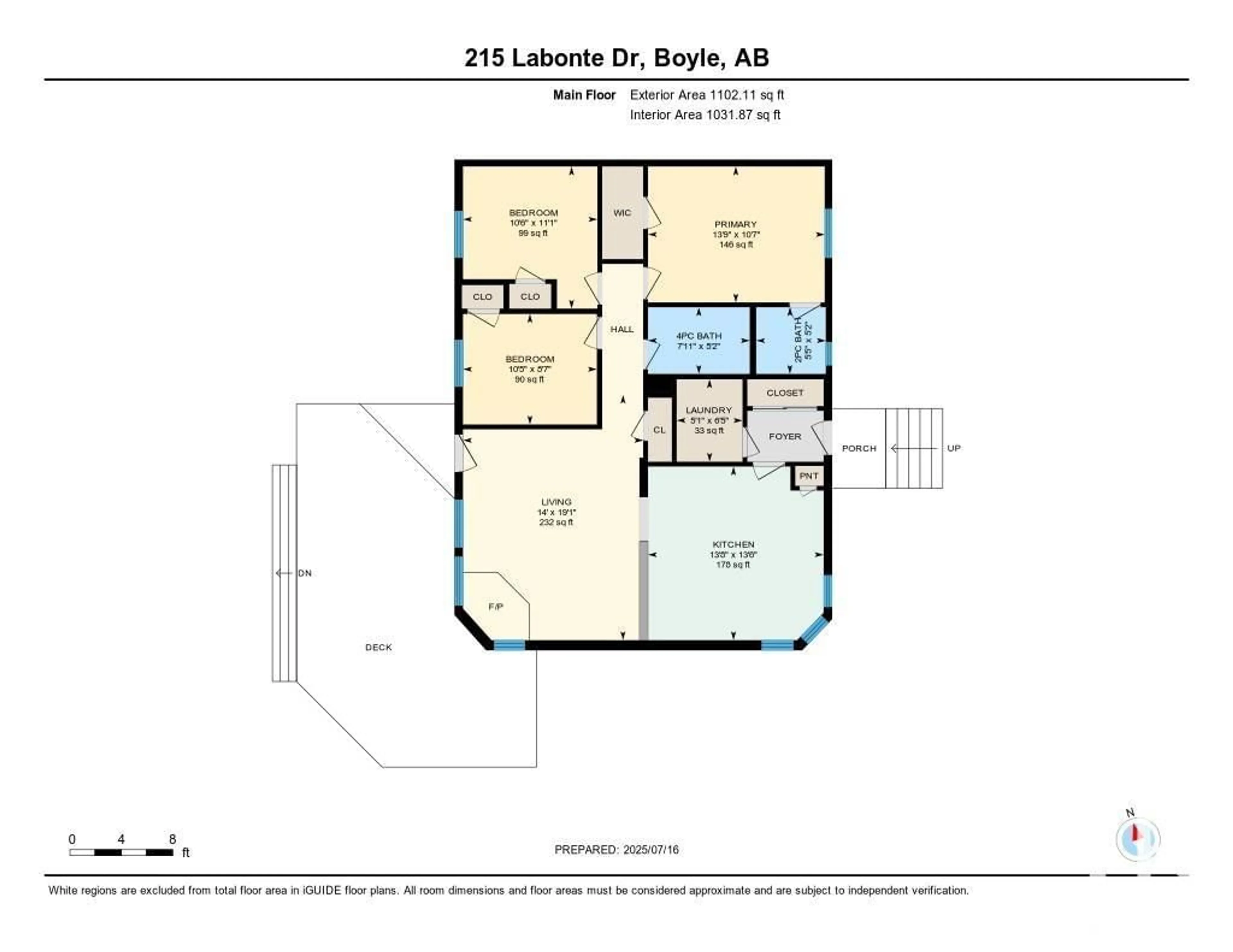 Floor plan for 215 LABONTE DRIVE, Rural Athabasca County Alberta T0A0M0