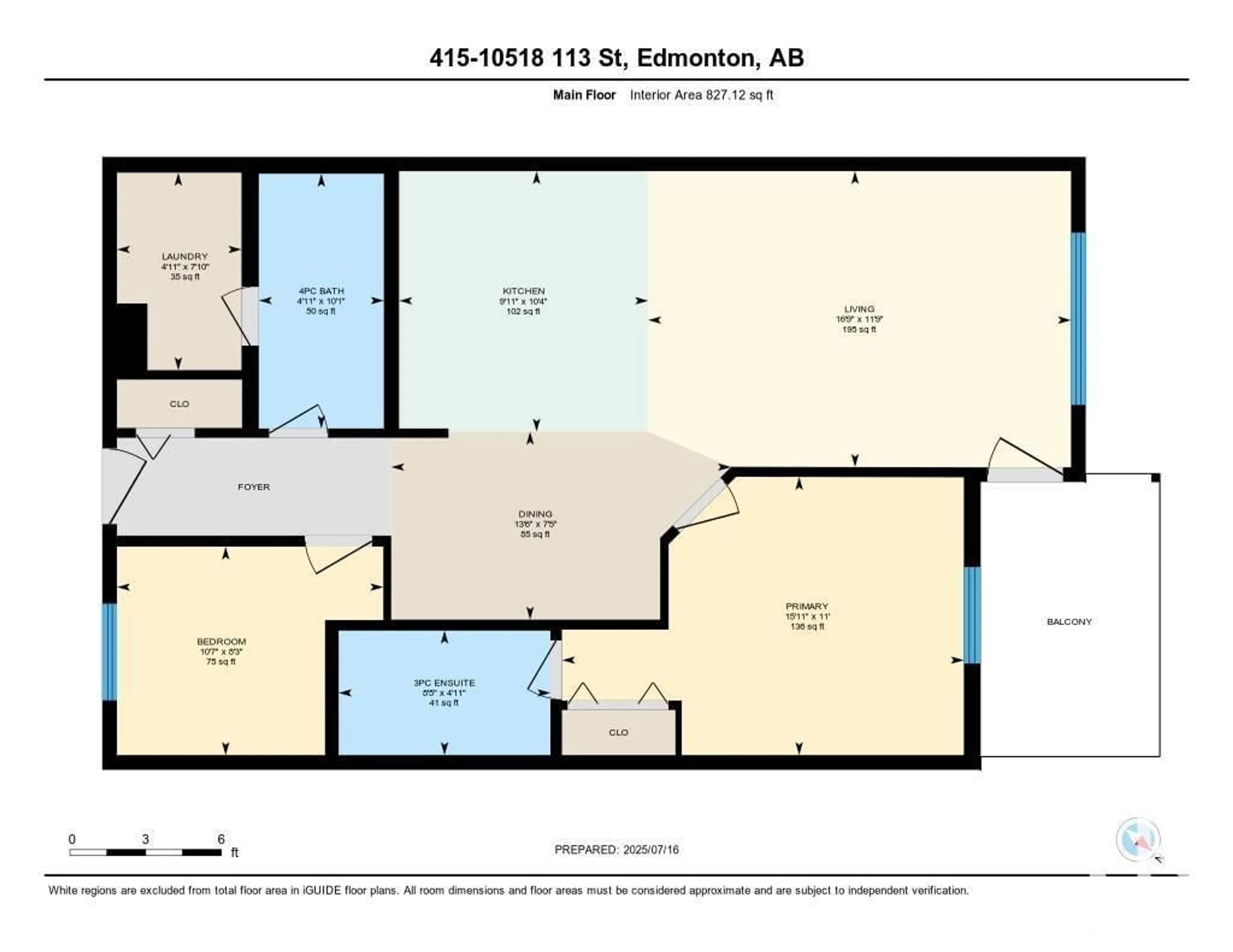 Floor plan for #415 - 10518 113 ST, Edmonton Alberta T5H0C6