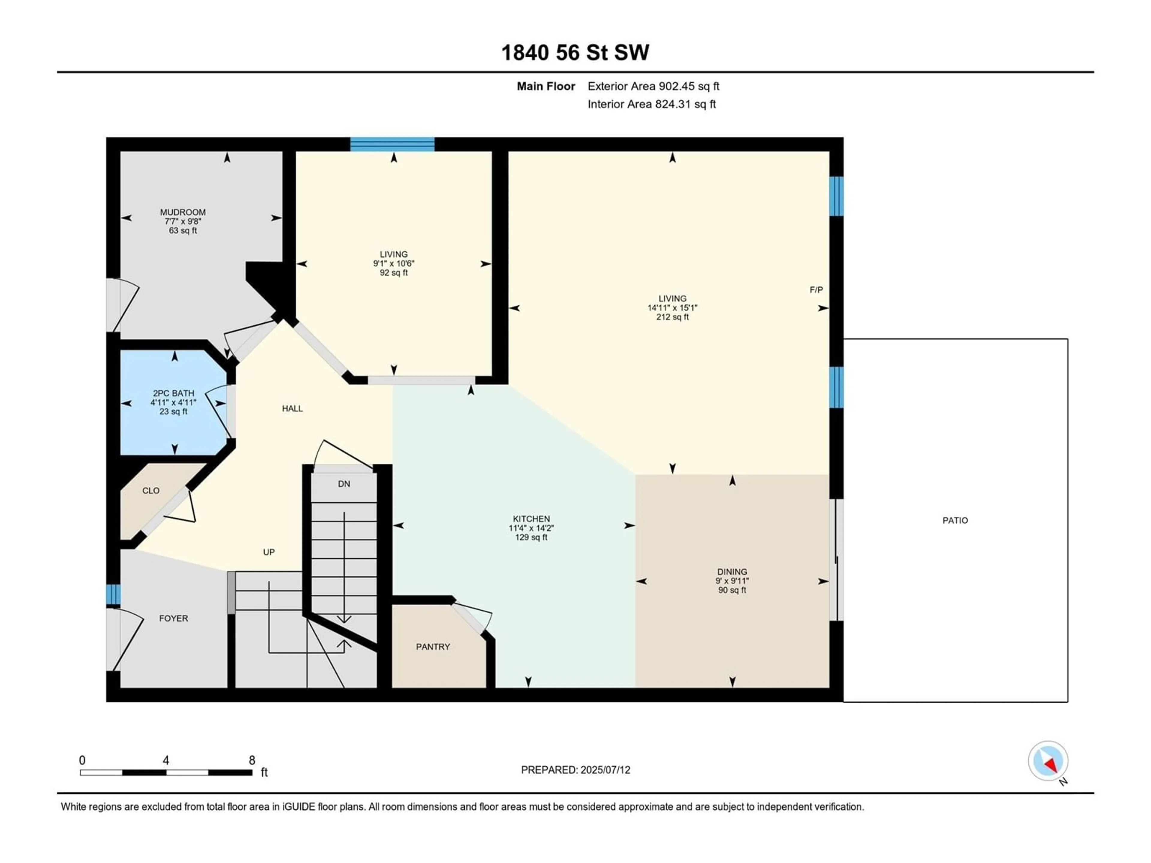 Floor plan for 1840 56 ST, Edmonton Alberta T6X1T6