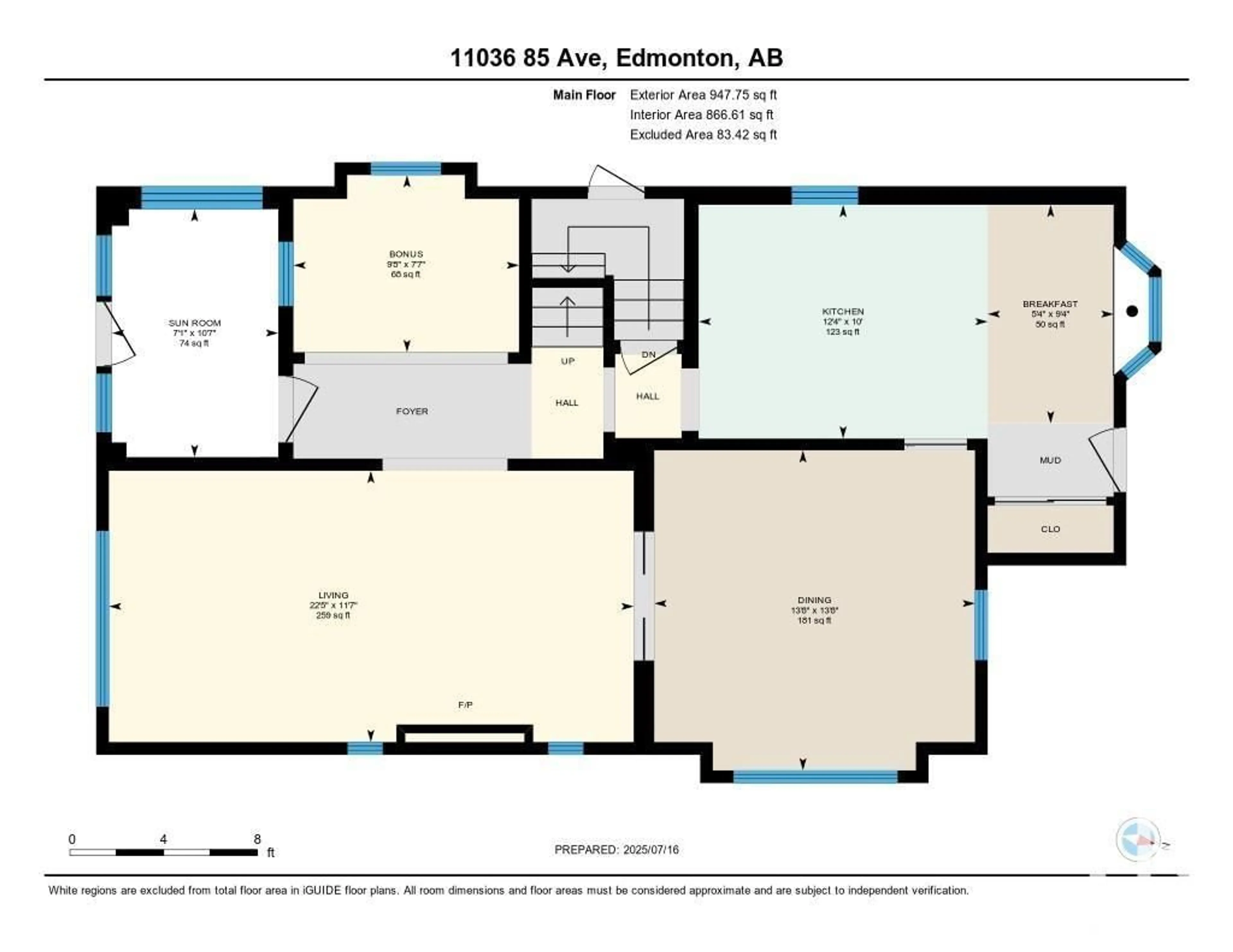 Floor plan for 11036 85 AV, Edmonton Alberta T6G0W6